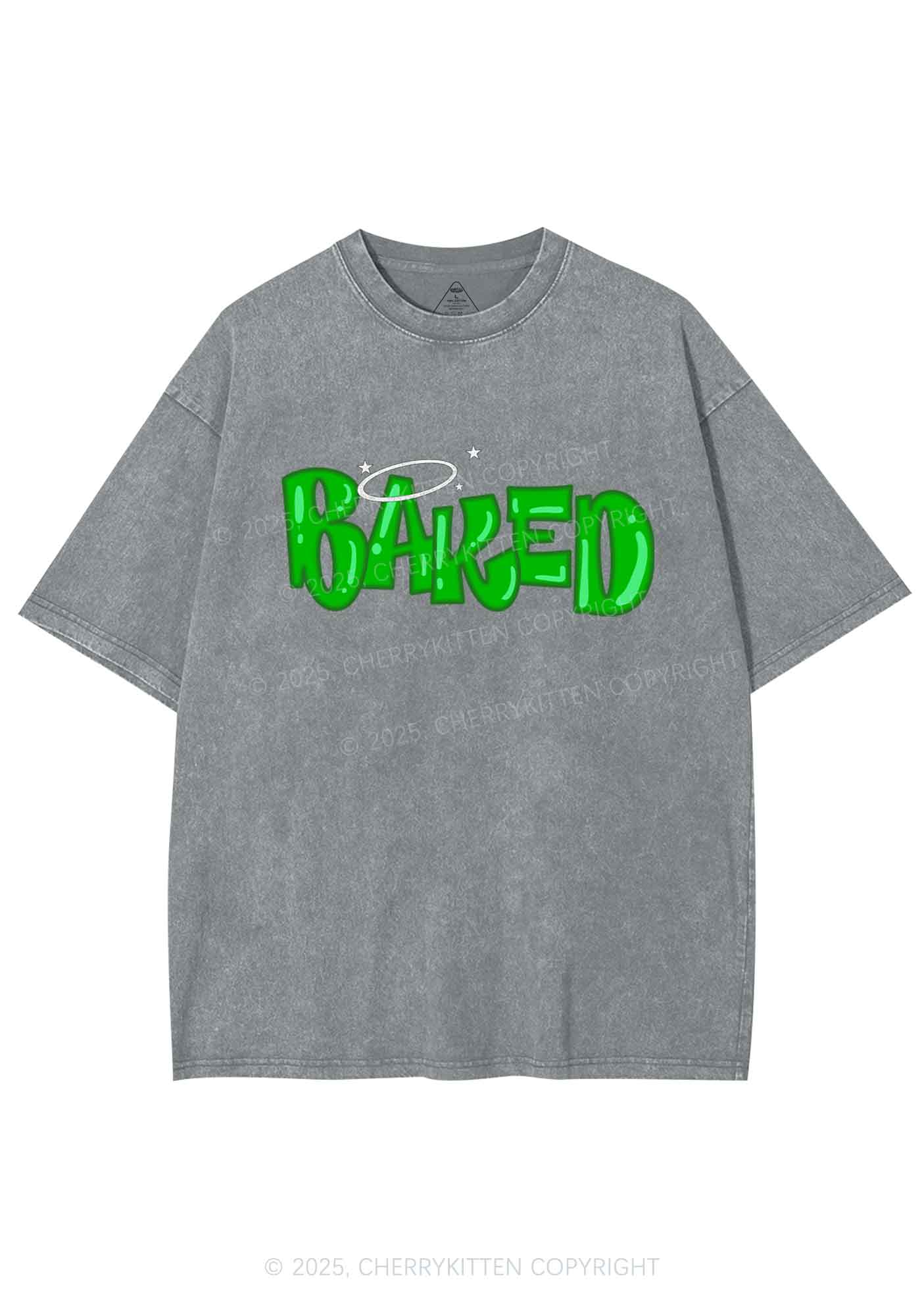 Green Baked Y2K Washed Tee Cherrykitten - Image 8
