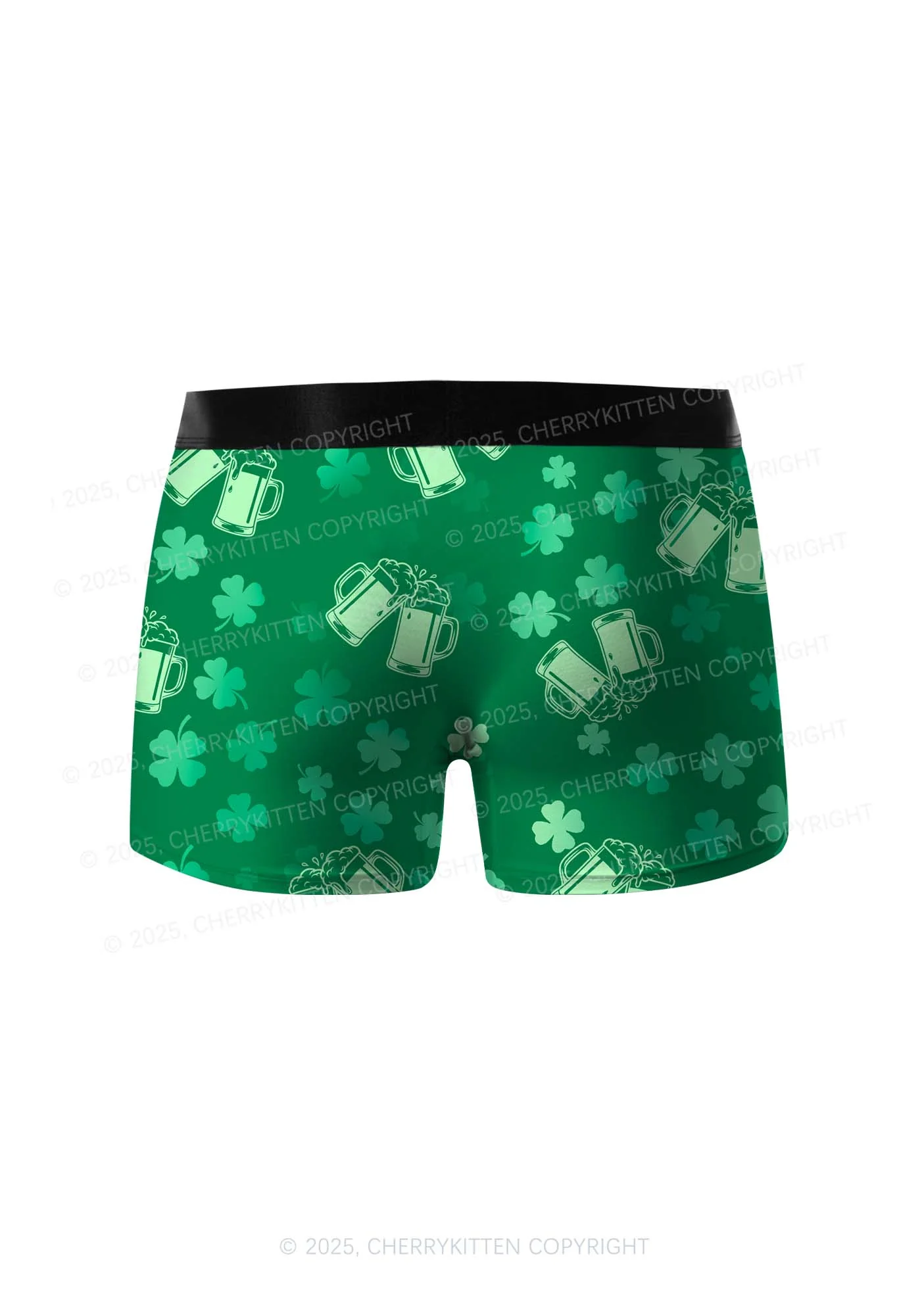 Green Beer Clover St Patricks Y2K Print Men Boxer Briefs Cherrykitten - Image 2