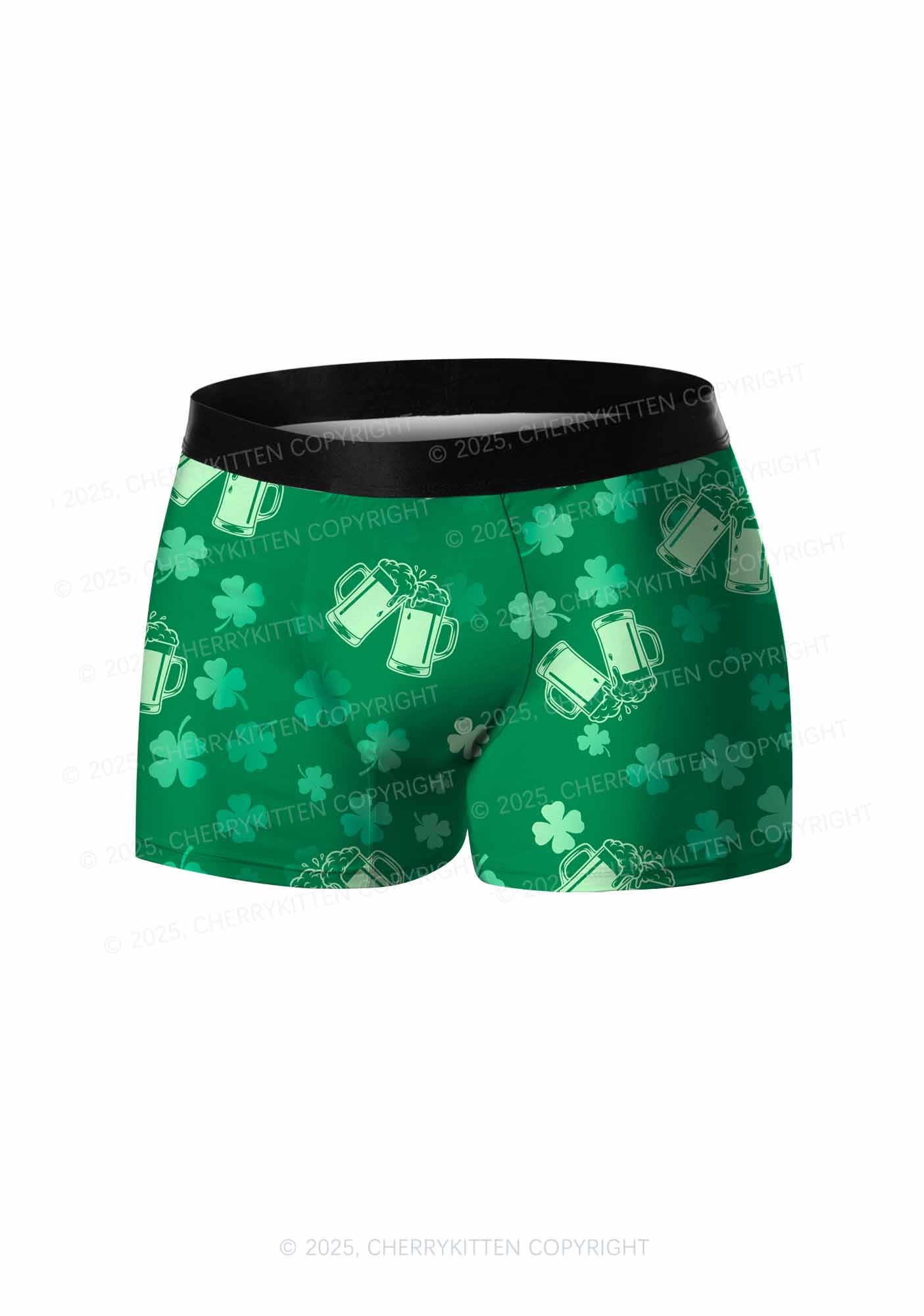 Green Beer Clover St Patricks Y2K Print Men Boxer Briefs Cherrykitten - Image 3