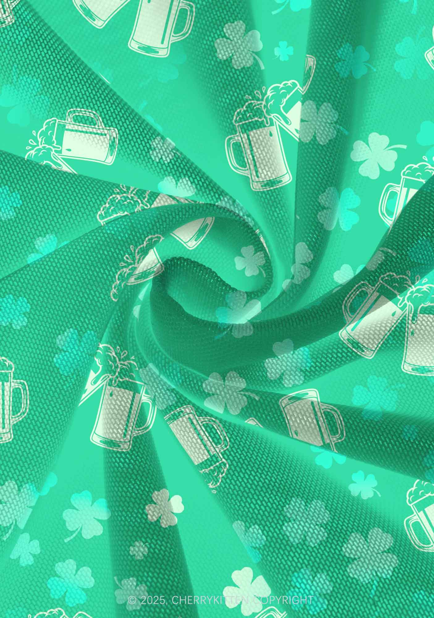 Green Beer Clover St Patricks Y2K Print Mini Layered Skirt Cherrykitten - Image 3