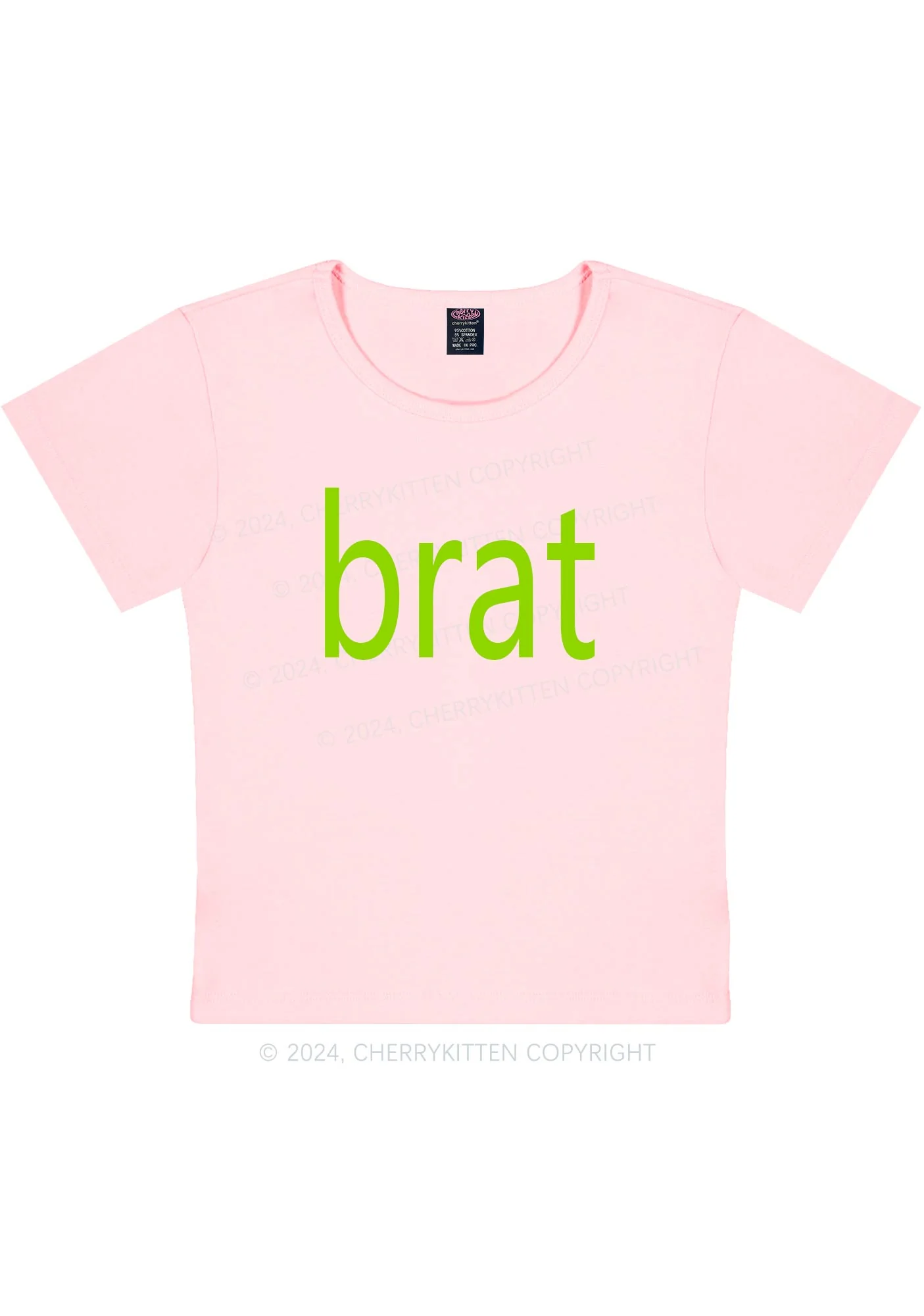 Green Brat Y2K Baby Tee Cherrykitten - Image 11
