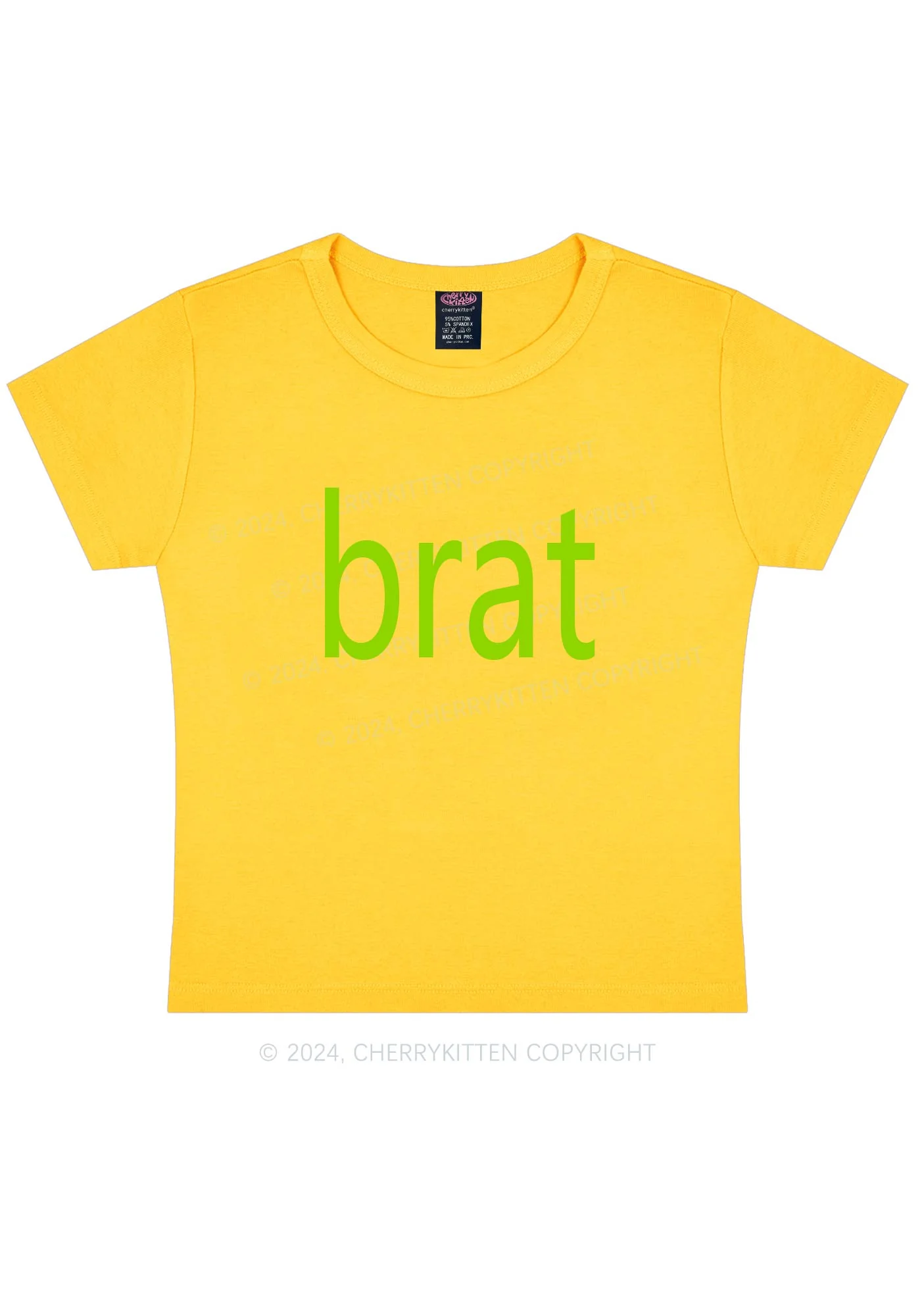 Green Brat Y2K Baby Tee Cherrykitten - Image 5