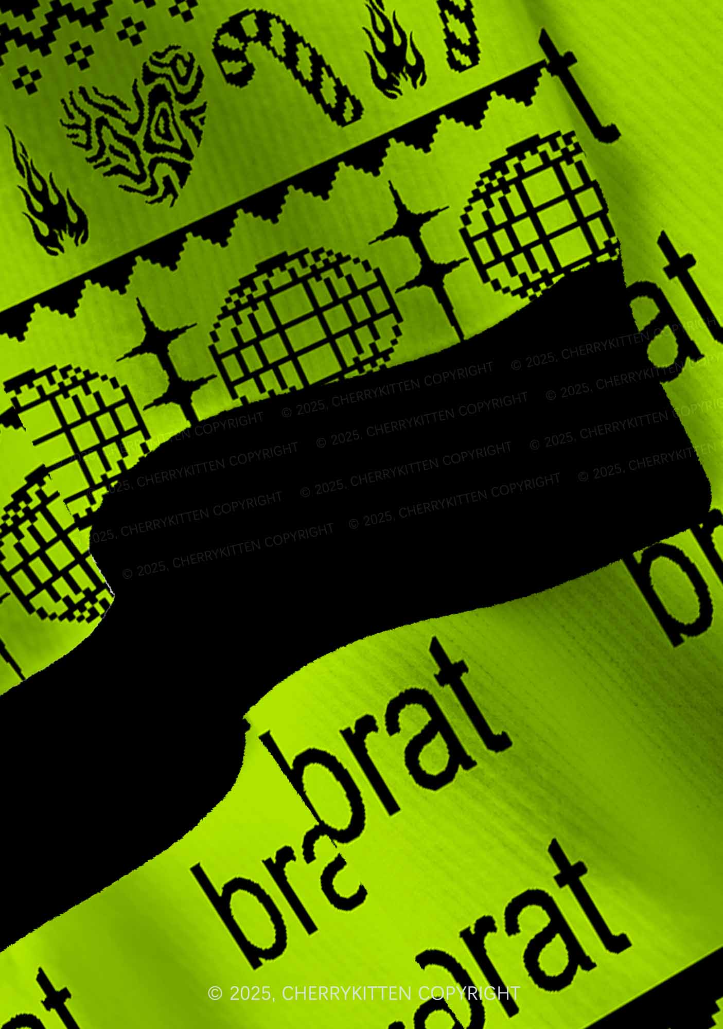 Green Brat Y2K Christmas Cardigan Knit Sweatshirt Cherrykitten - Image 6
