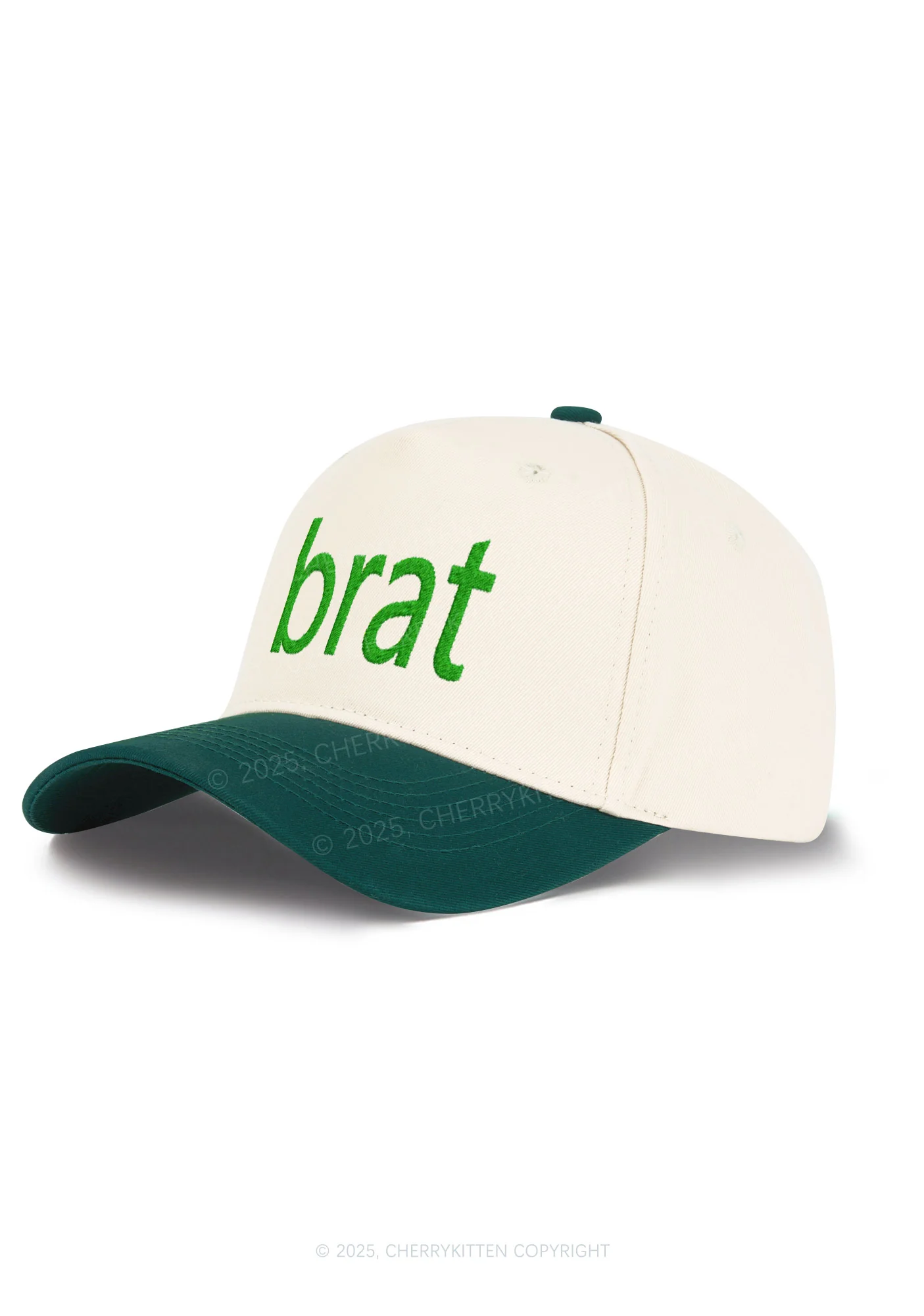 Green Brat Y2K Color Block Baseball Cap Cherrykitten - Image 2