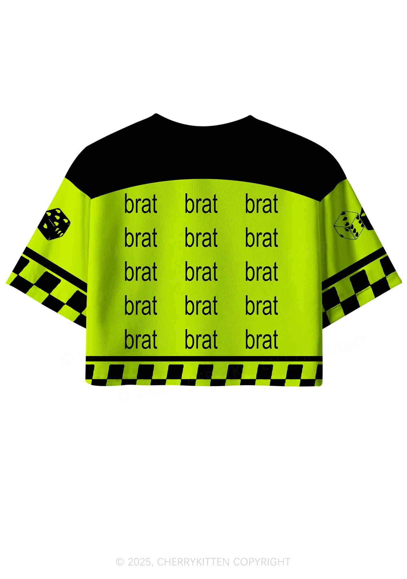 Green Brat Y2K Crop Sport Jersey Shirts Cherrykitten - Image 2