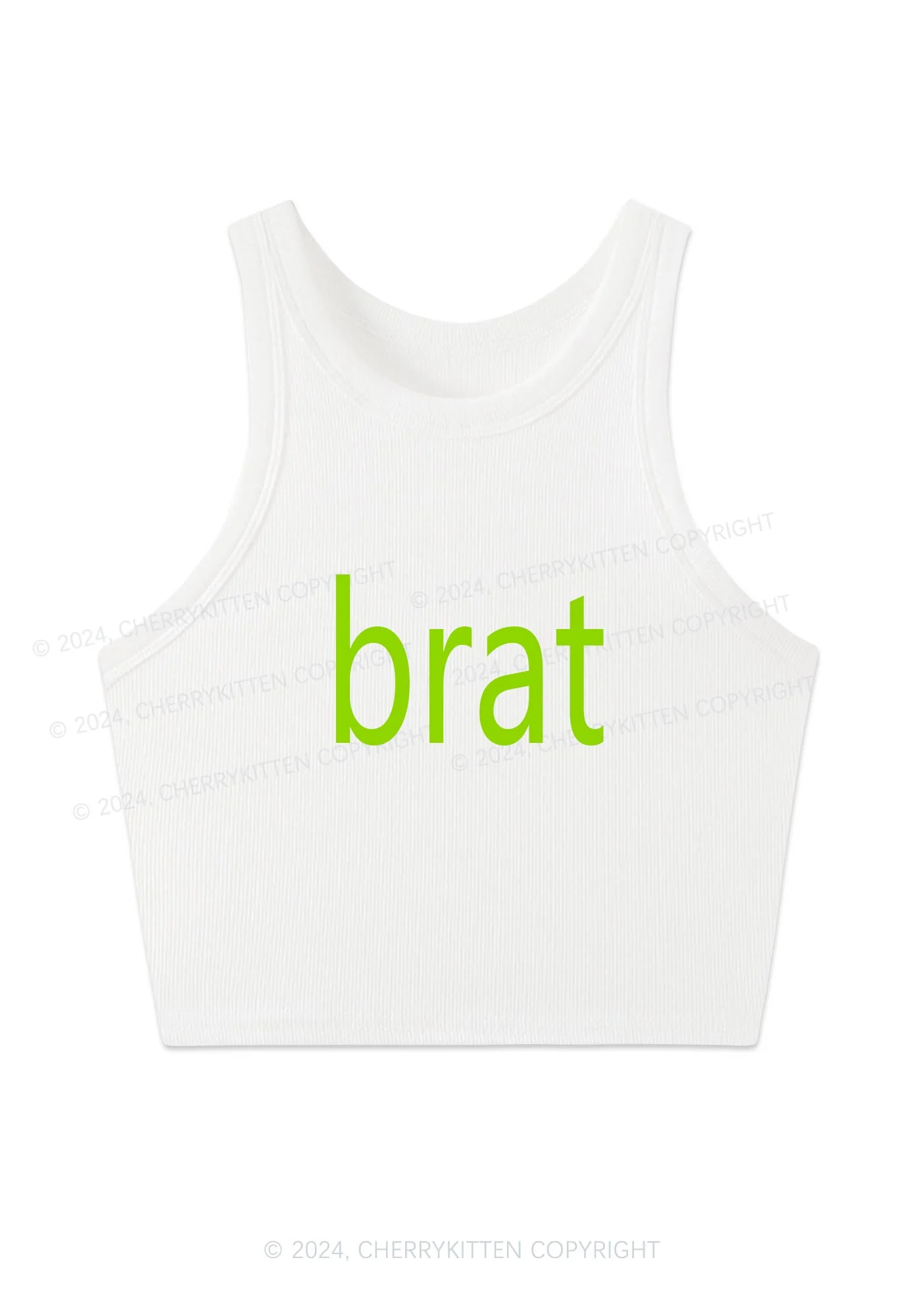 Green Brat Y2K Crop Tank Top Cherrykitten - Image 3