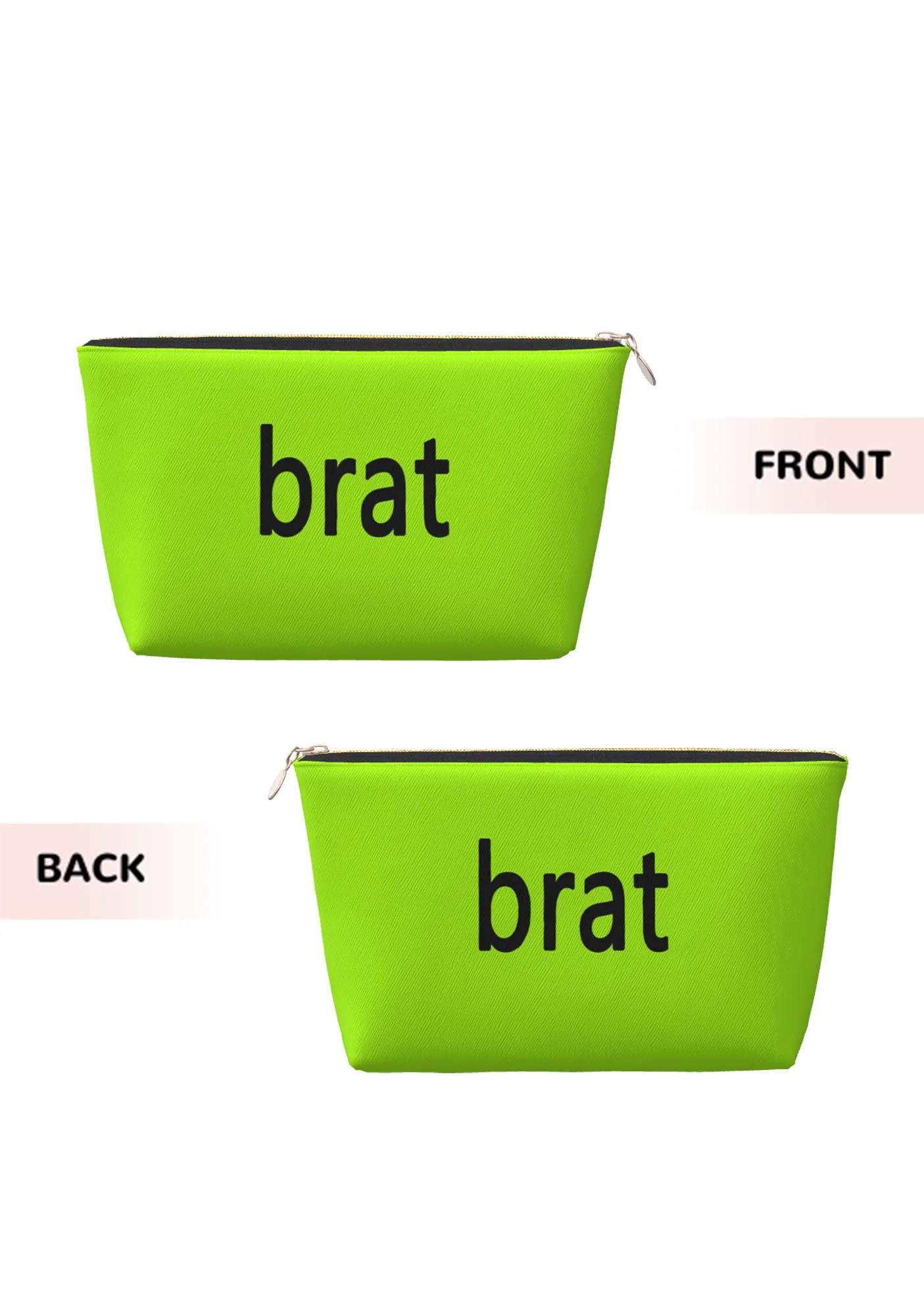 Green Brat Y2K Leather Makeup Bag Cherrykitten - Image 2