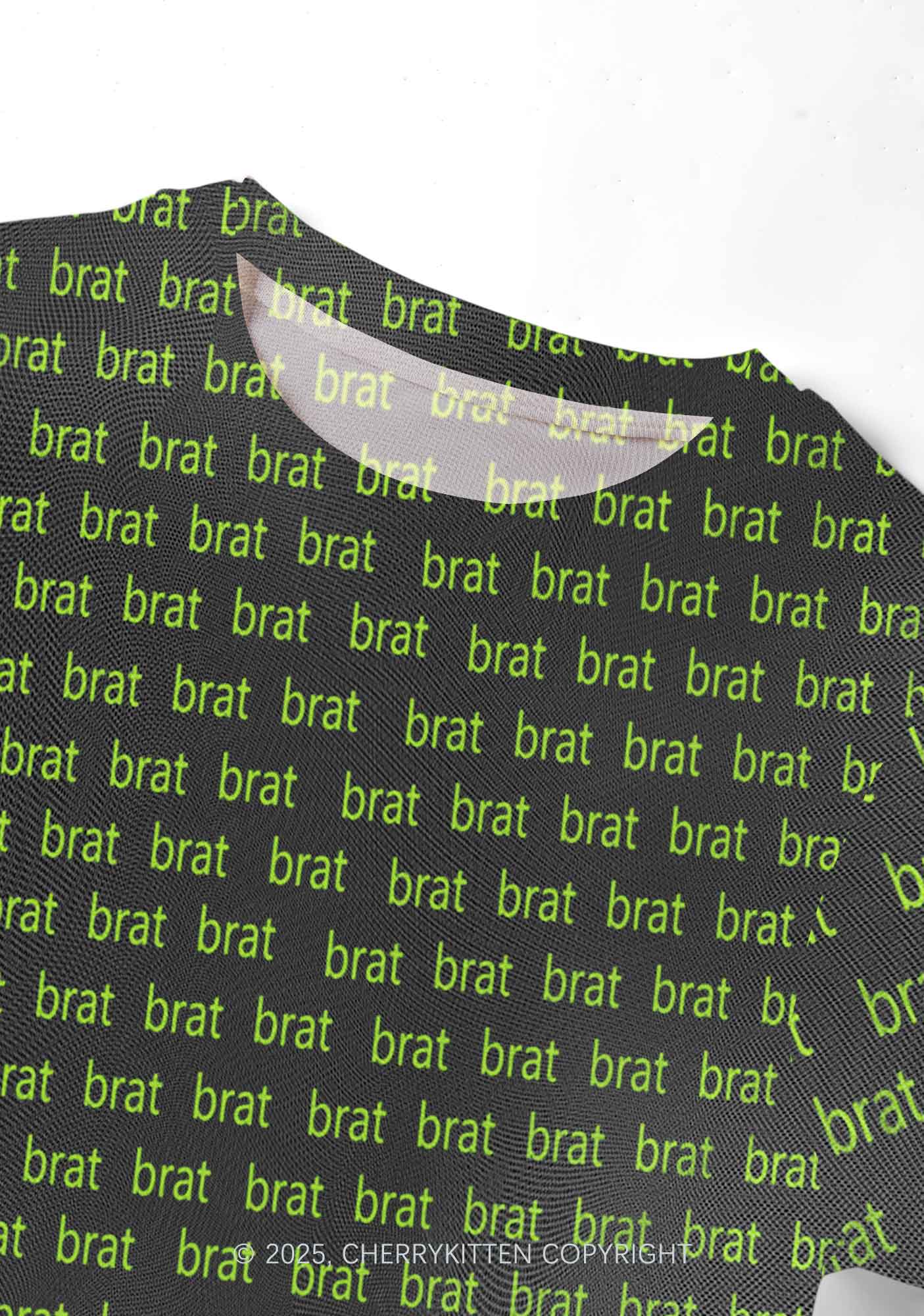 Green Brat Y2K Mesh Crop Top Cherrykitten - Image 2