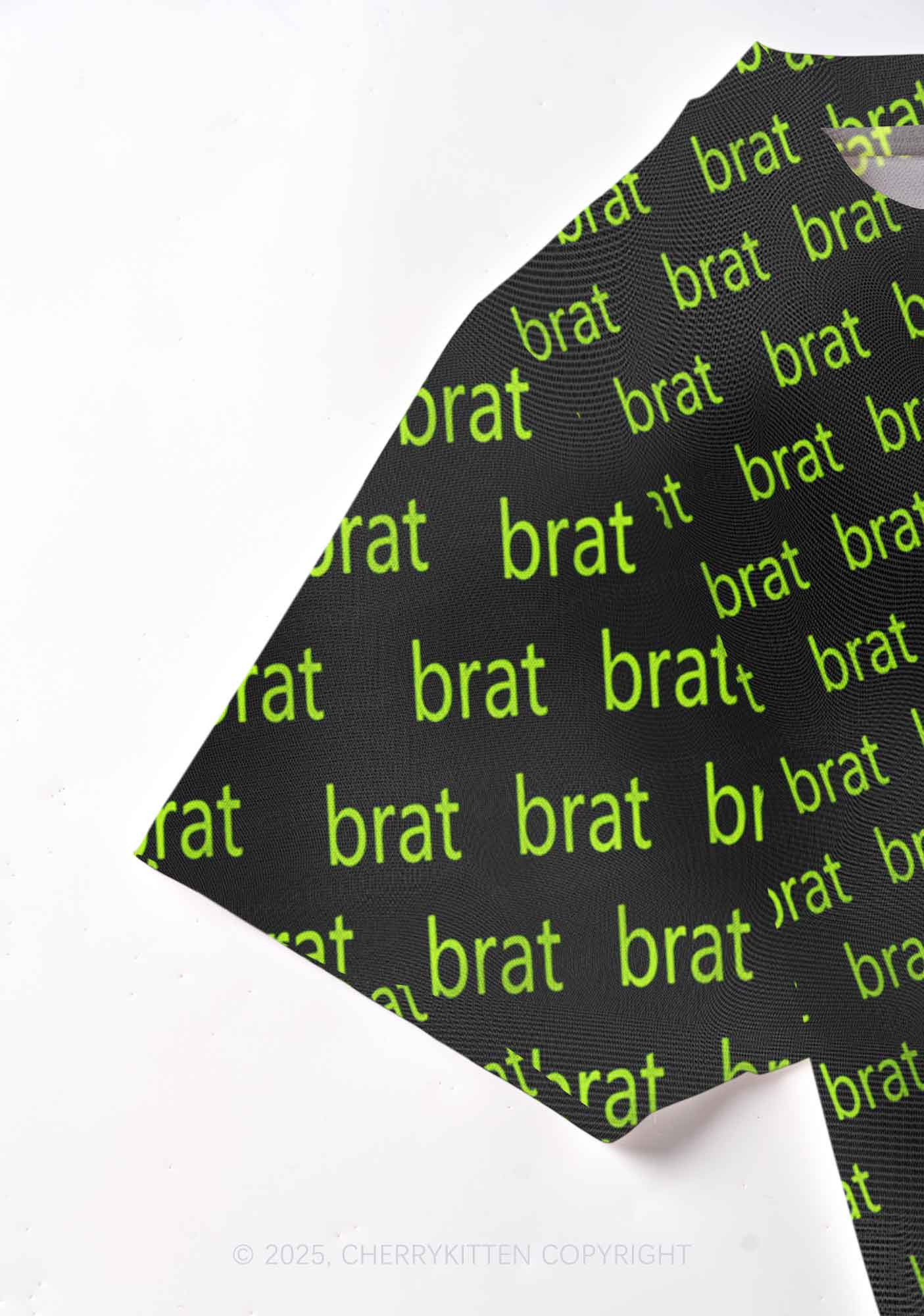 Green Brat Y2K Mesh Crop Top Cherrykitten - Image 3