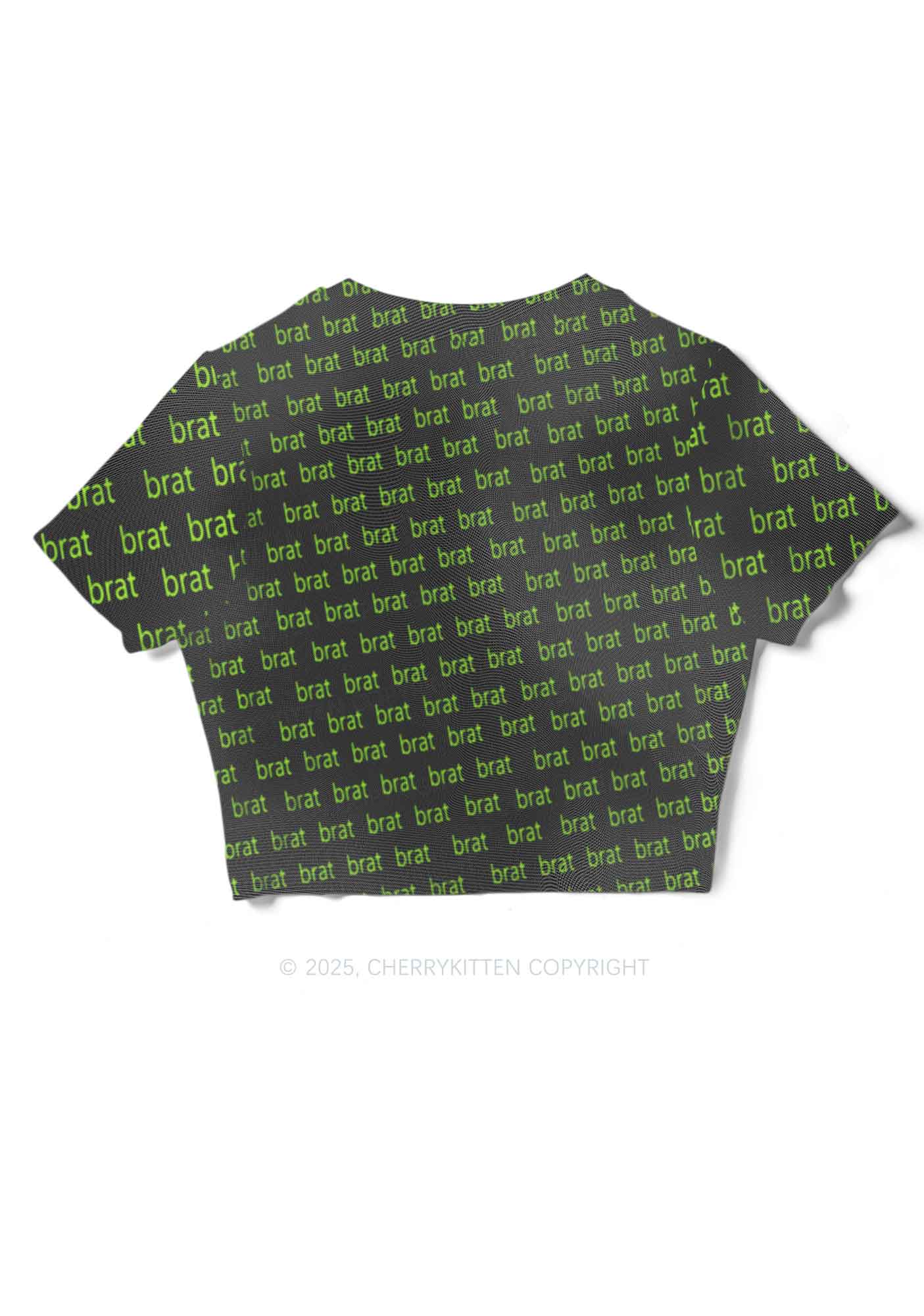 Green Brat Y2K Mesh Crop Top Cherrykitten - Image 4