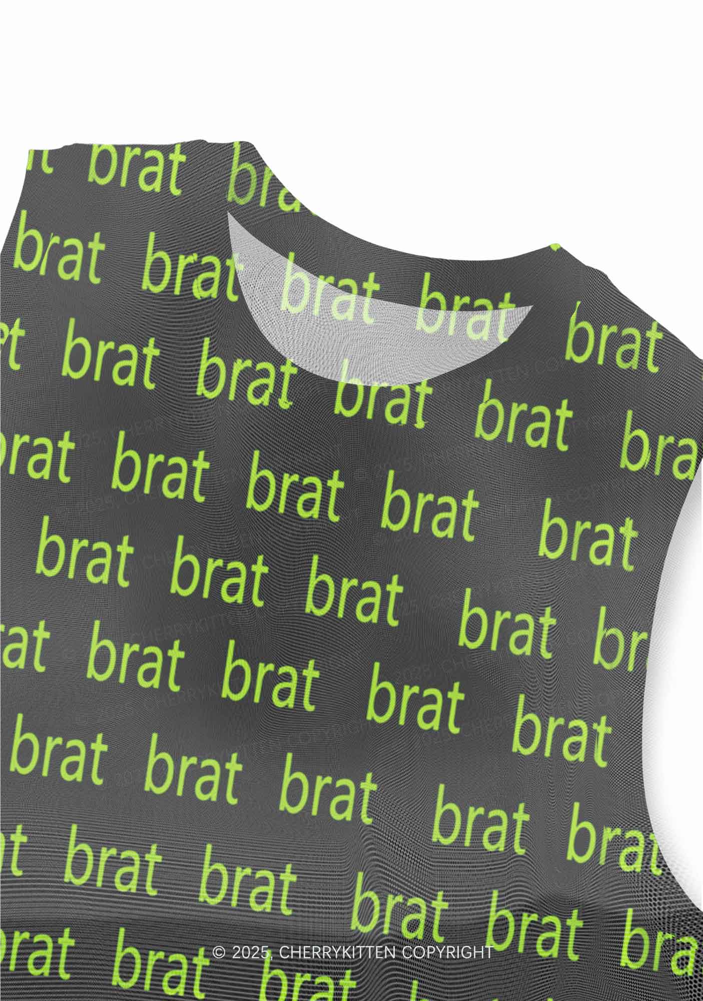 Green Brat Y2K Mesh Muscle Tank Cherrykitten - Image 2