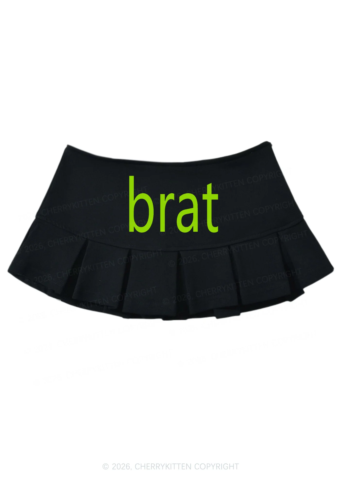 Green Brat Y2K Mini Pleated Skirts Cherrykitten - Image 2