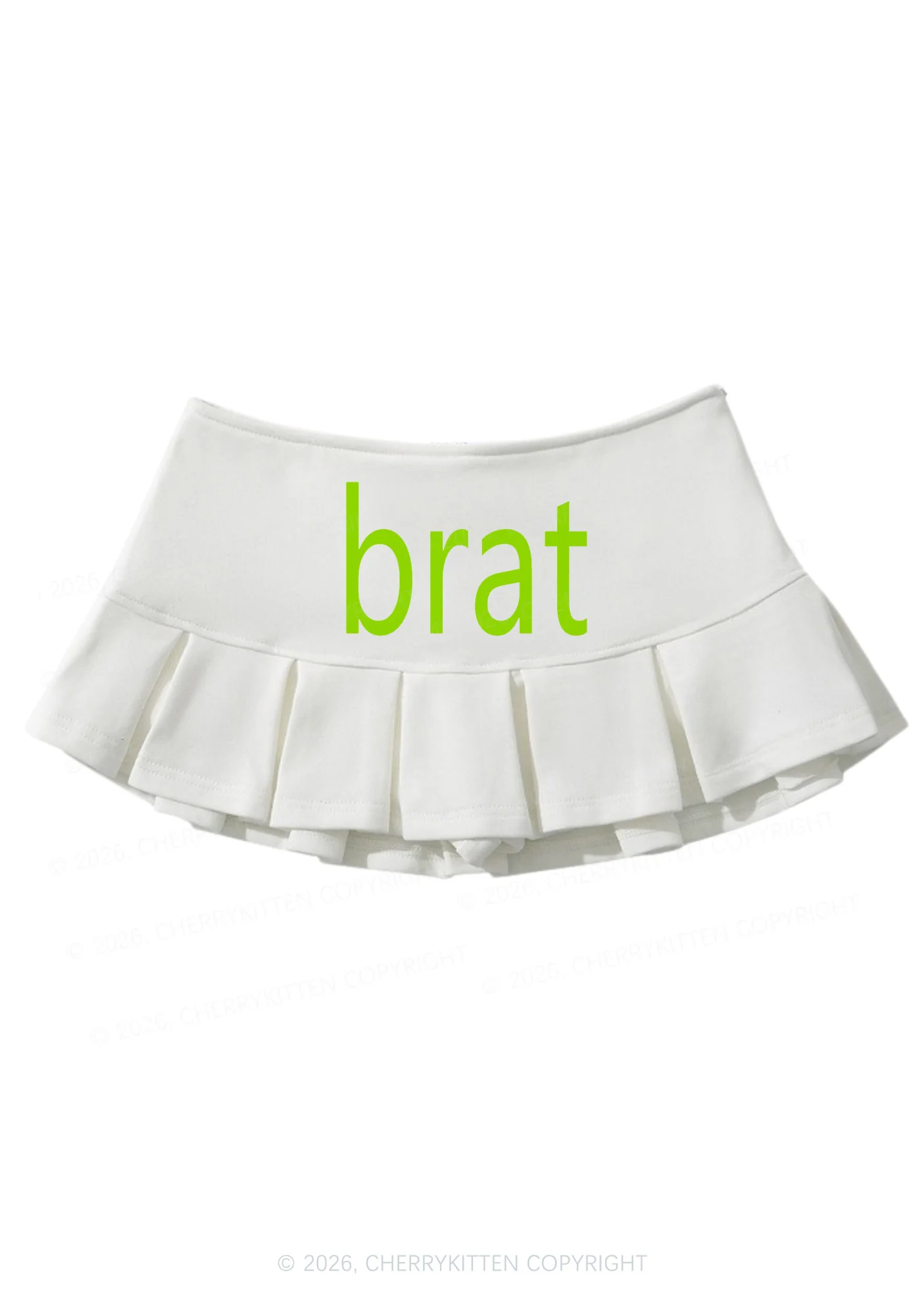 Green Brat Y2K Mini Pleated Skirts Cherrykitten - Image 3