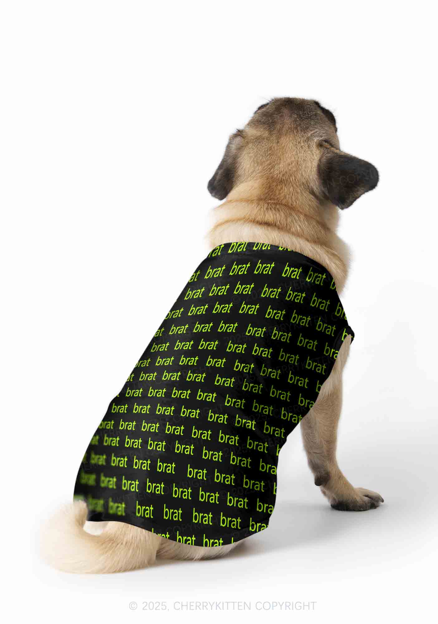 Green Brat Y2K Pet Tank Top Cherrykitten - Image 2