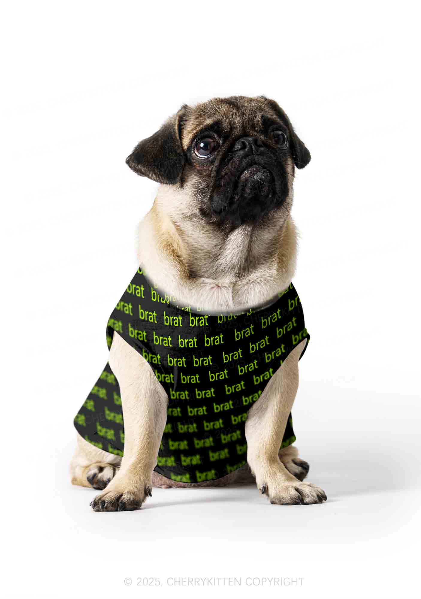 Green Brat Y2K Pet Tank Top Cherrykitten - Image 3