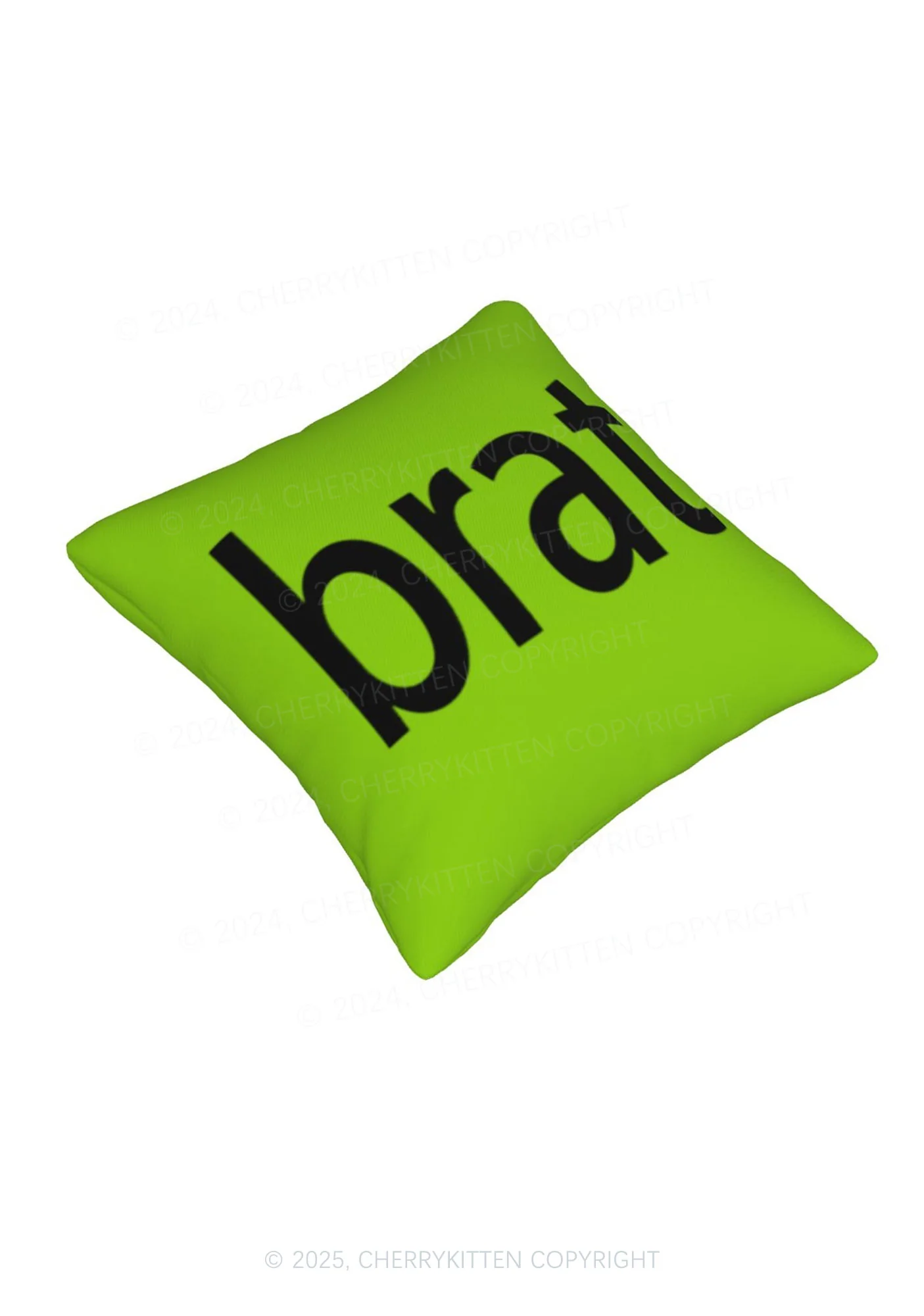 Green Brat Y2K Throw Pillow Cover Cherrykitten - Image 6
