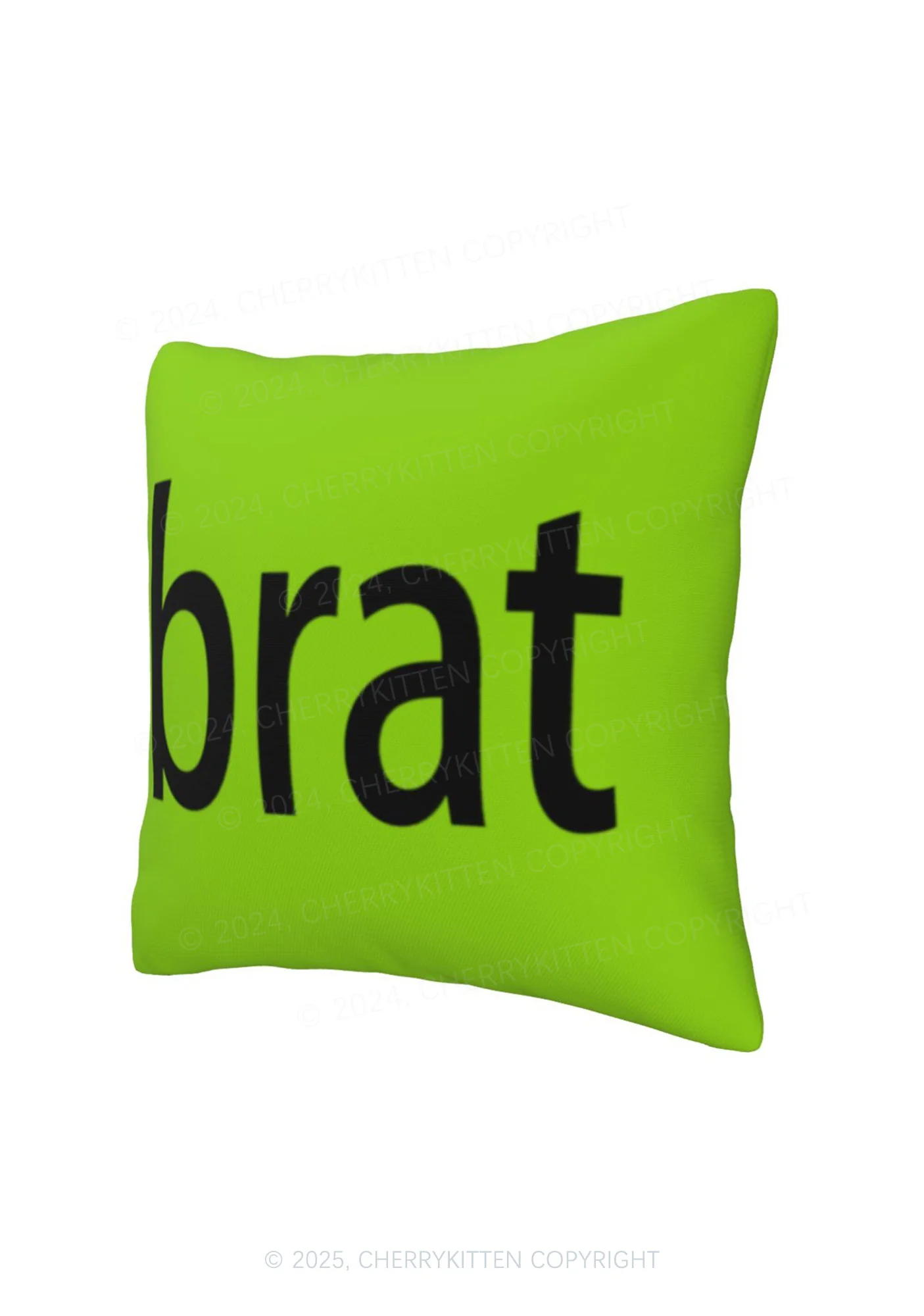 Green Brat Y2K Throw Pillow Cover Cherrykitten - Image 7
