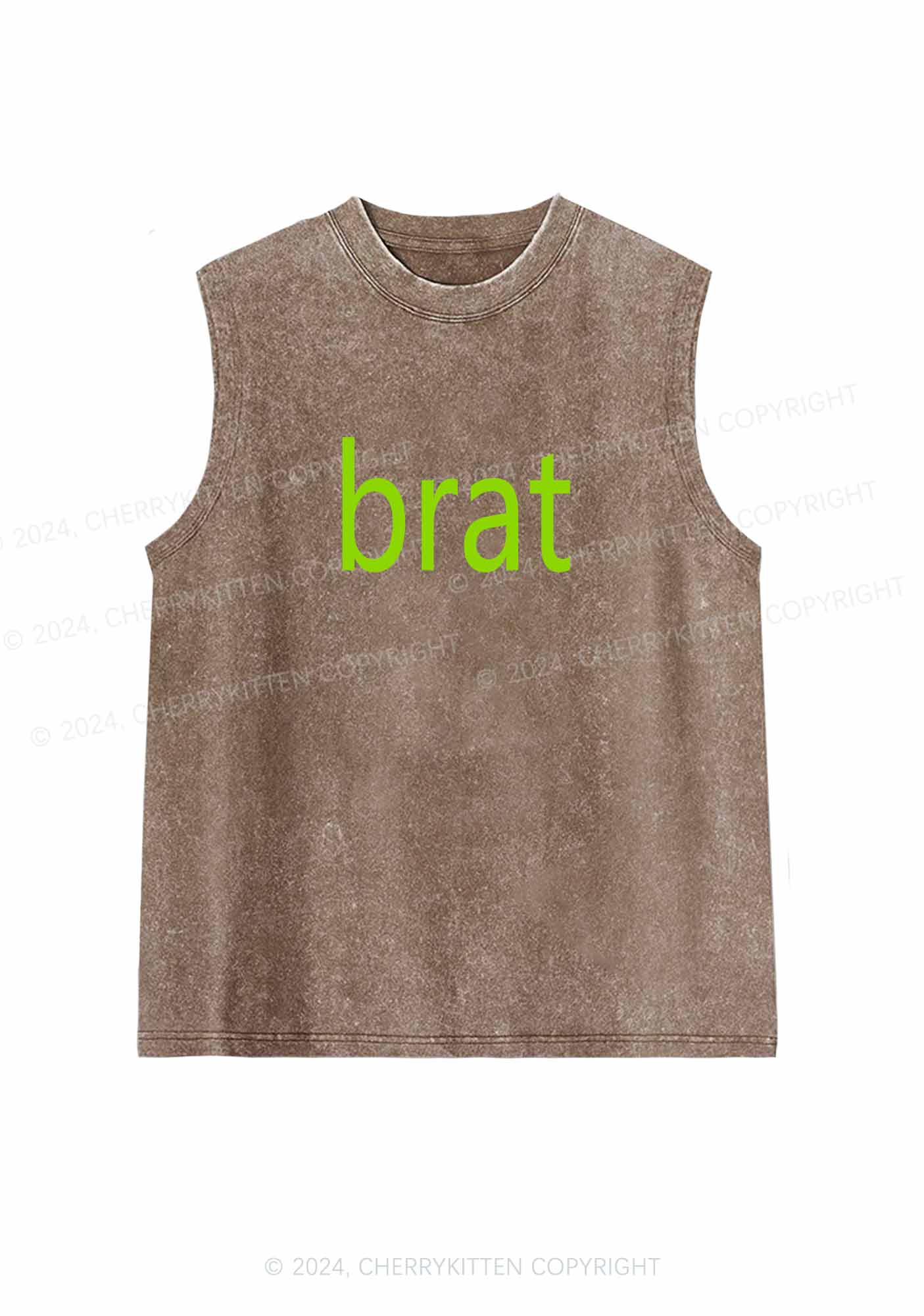 Green Brat Y2K Washed Tank Cherrykitten - Image 6