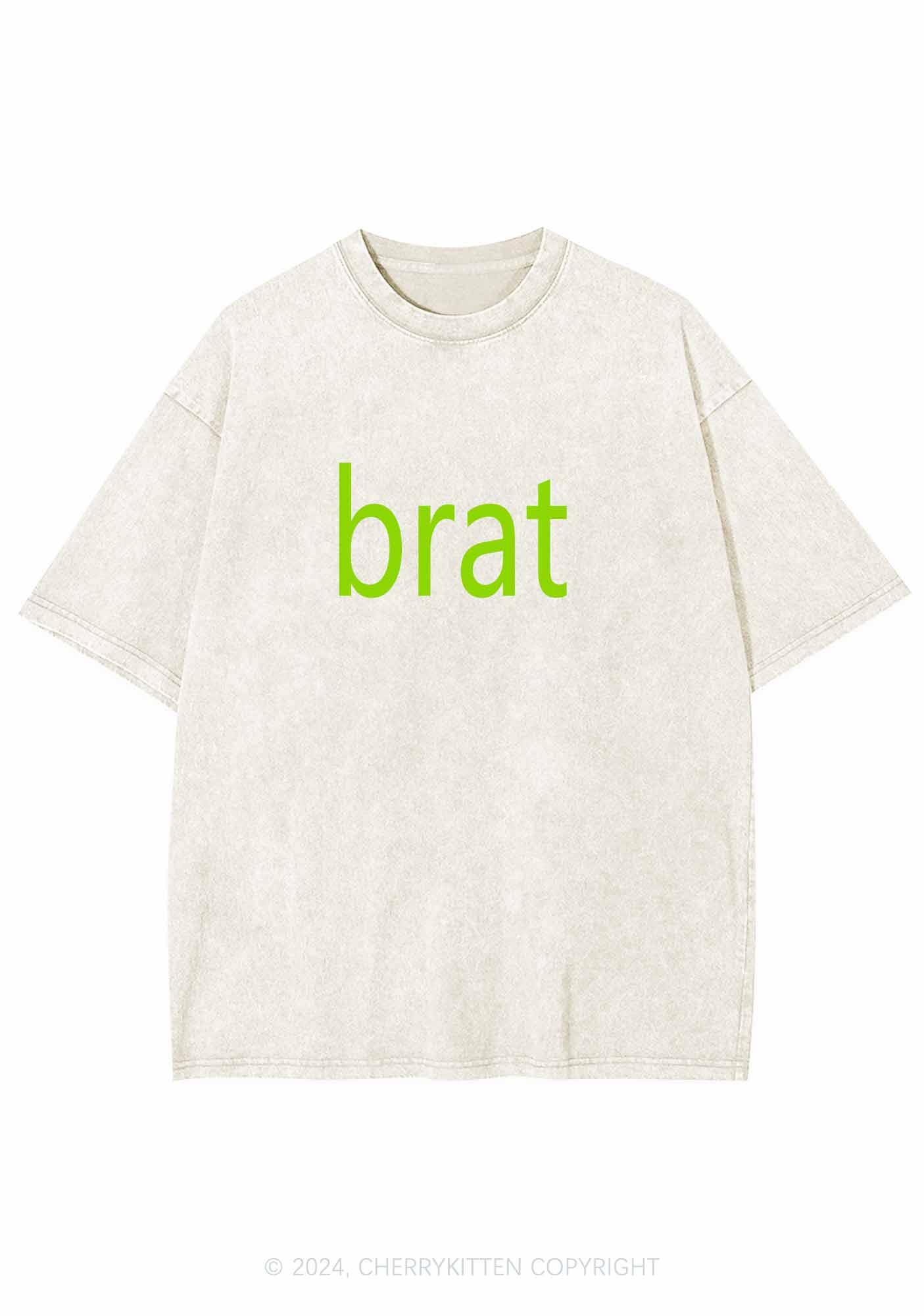 Green Brat Y2K Washed Tee Cherrykitten - Image 4