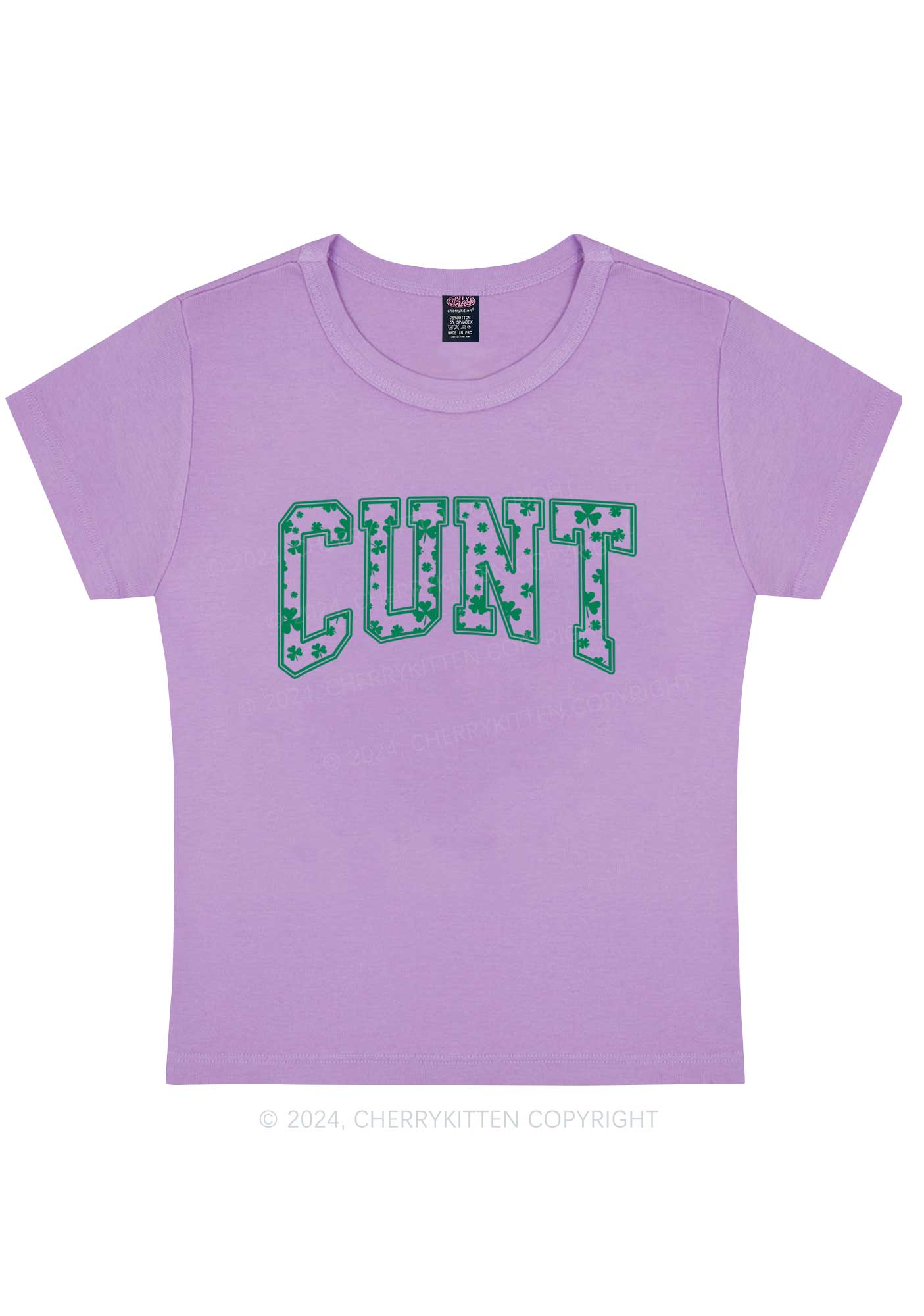 Green Cxxt St Patricks Y2K Baby Tee Cherrykitten - Image 7
