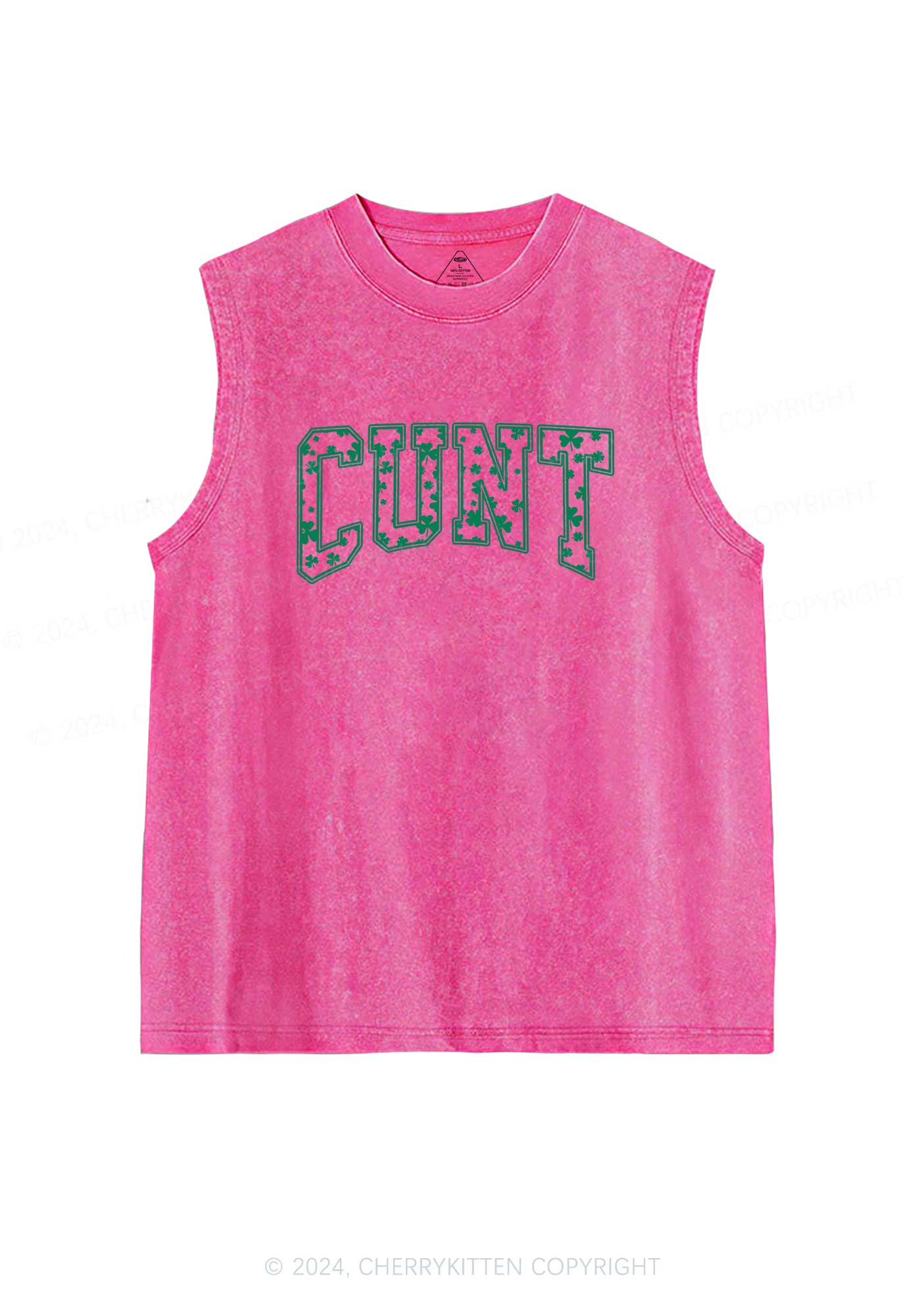 Green Cxxt St Patricks Y2K Washed Tank Cherrykitten - Image 5