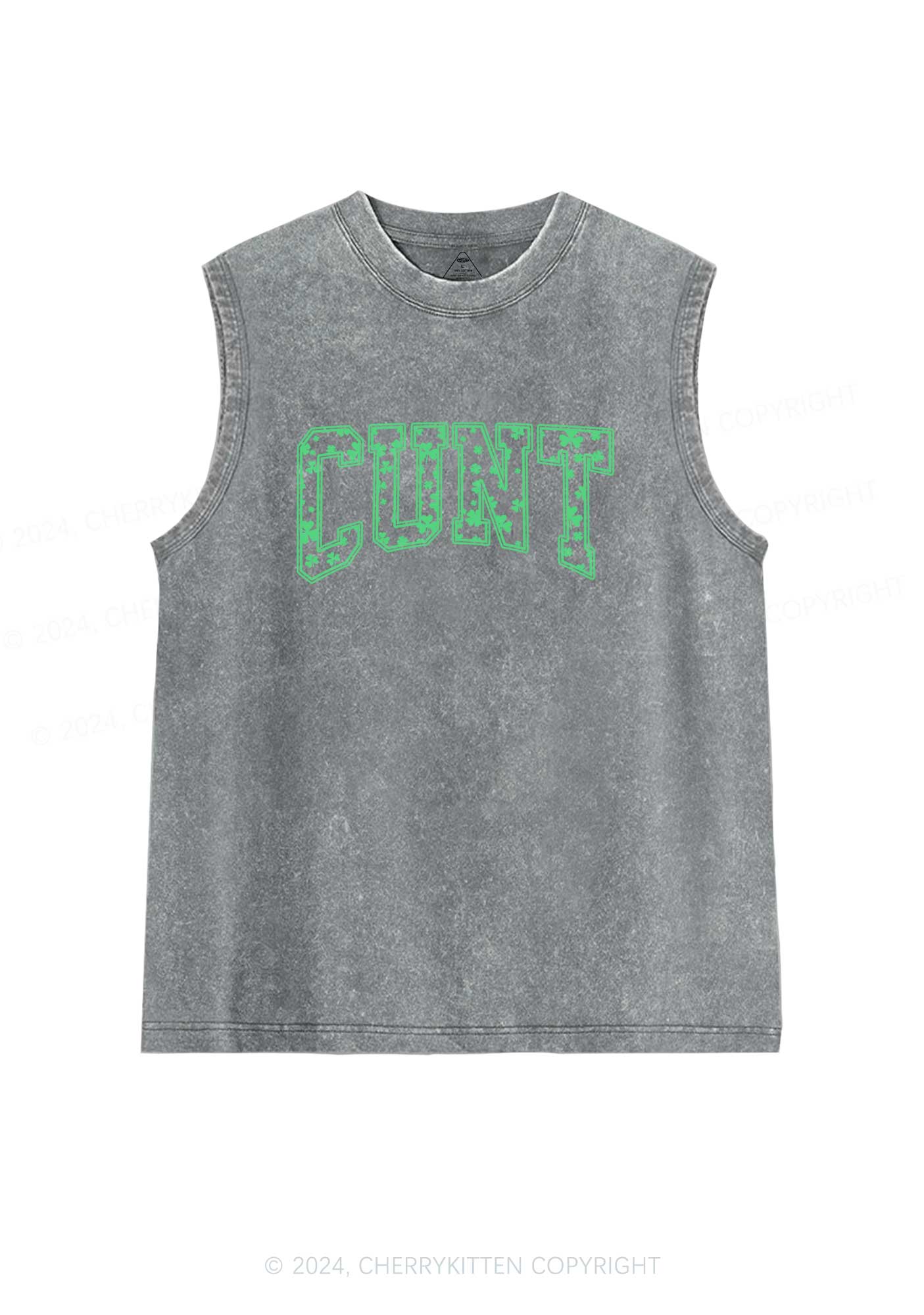 Green Cxxt St Patricks Y2K Washed Tank Cherrykitten - Image 6