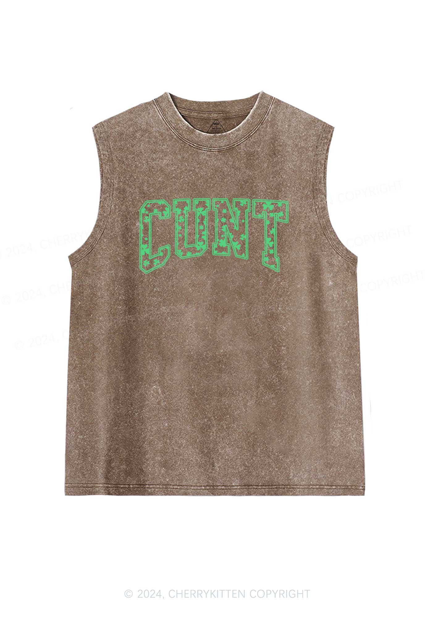 Green Cxxt St Patricks Y2K Washed Tank Cherrykitten - Image 7
