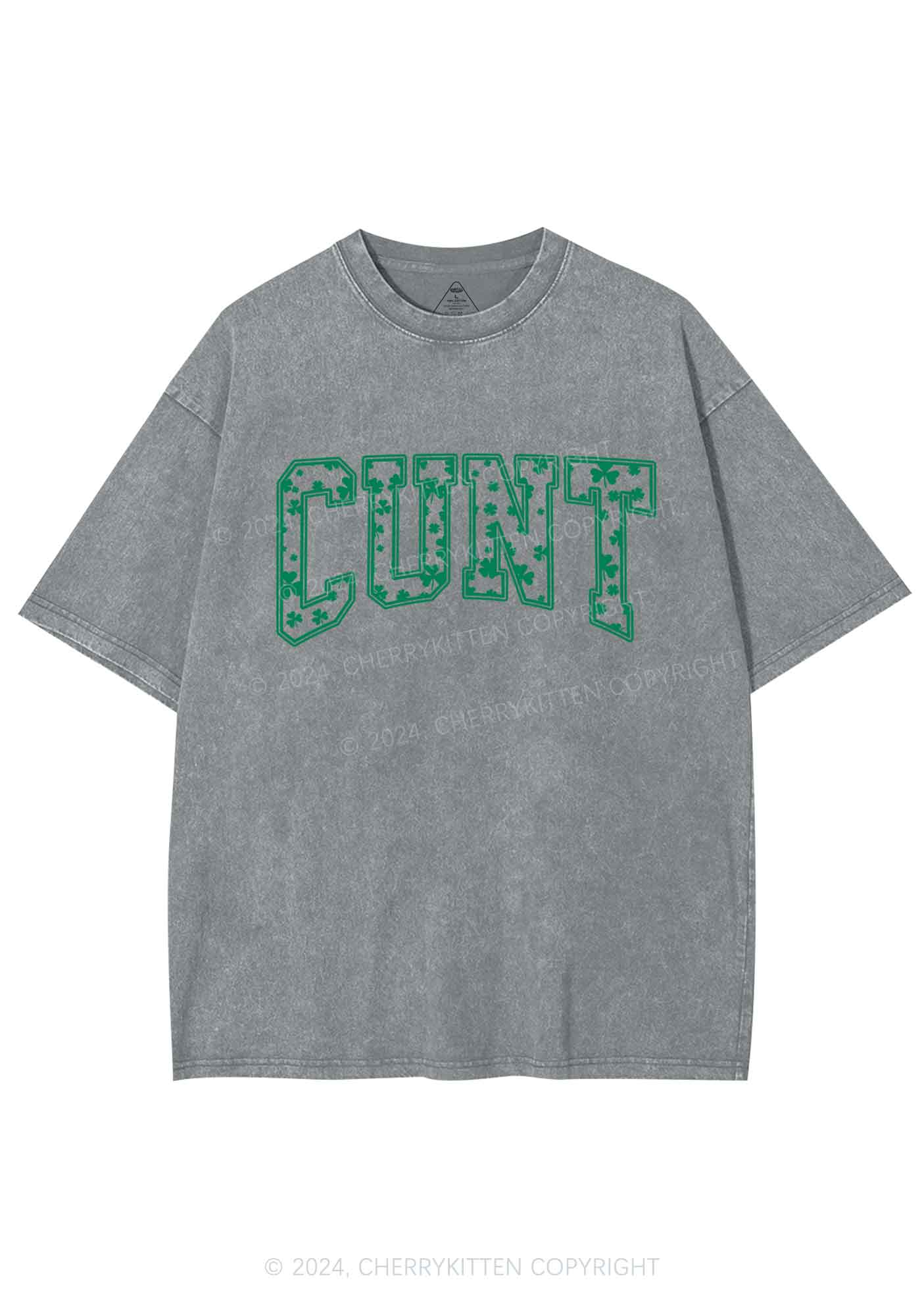 Green Cxxt St Patricks Y2K Washed Tee Cherrykitten - Image 10