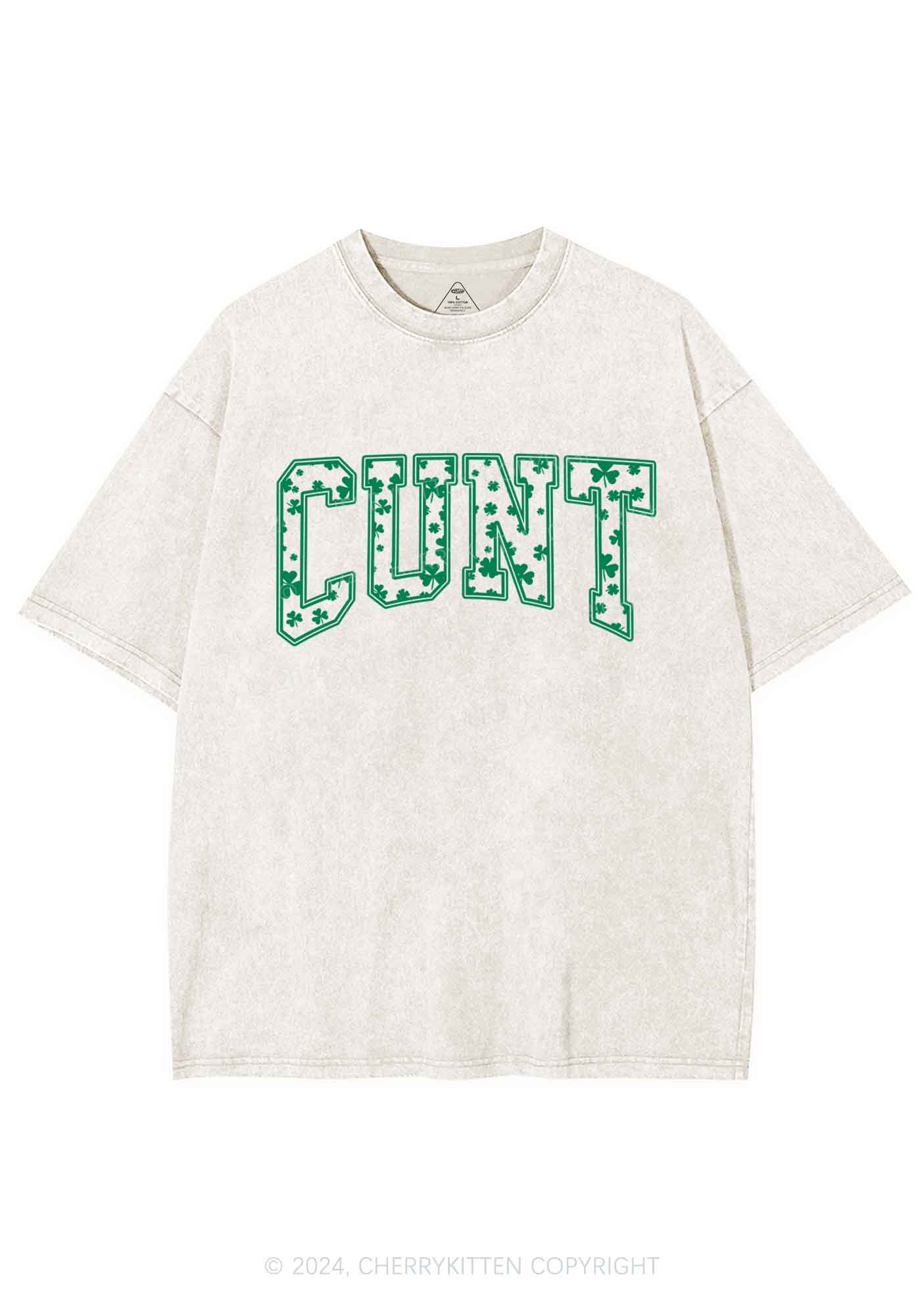 Green Cxxt St Patricks Y2K Washed Tee Cherrykitten - Image 5