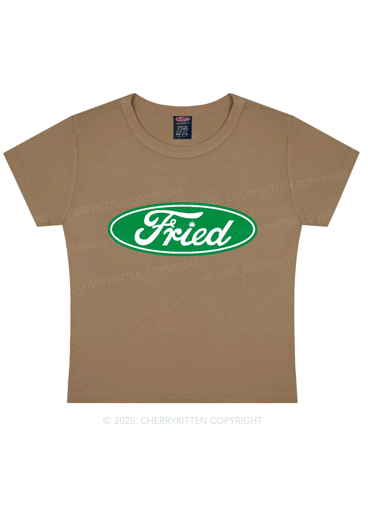 Green Fried Y2K Baby Tee Cherrykitten - Image 10
