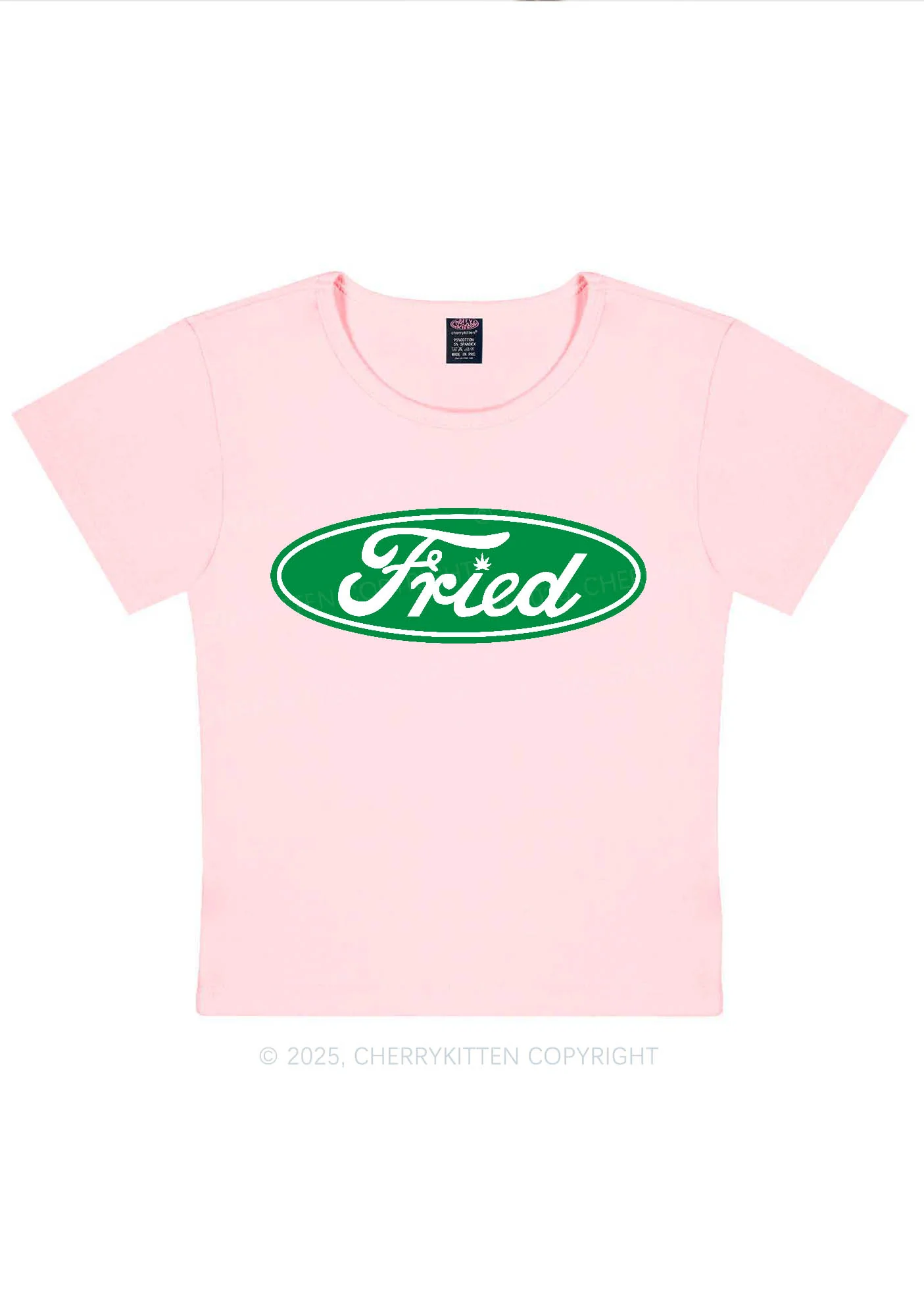 Green Fried Y2K Baby Tee Cherrykitten - Image 11