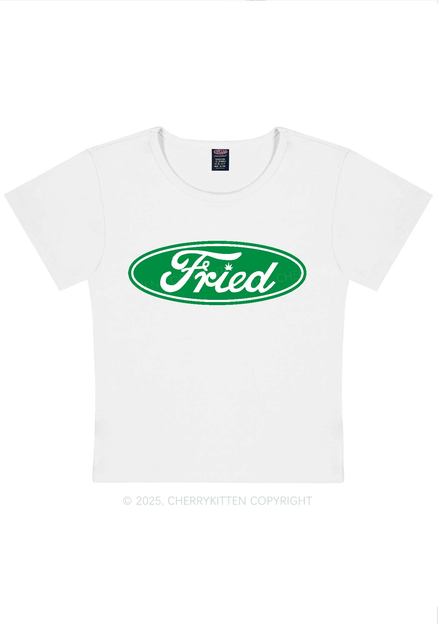 Green Fried Y2K Baby Tee Cherrykitten - Image 5