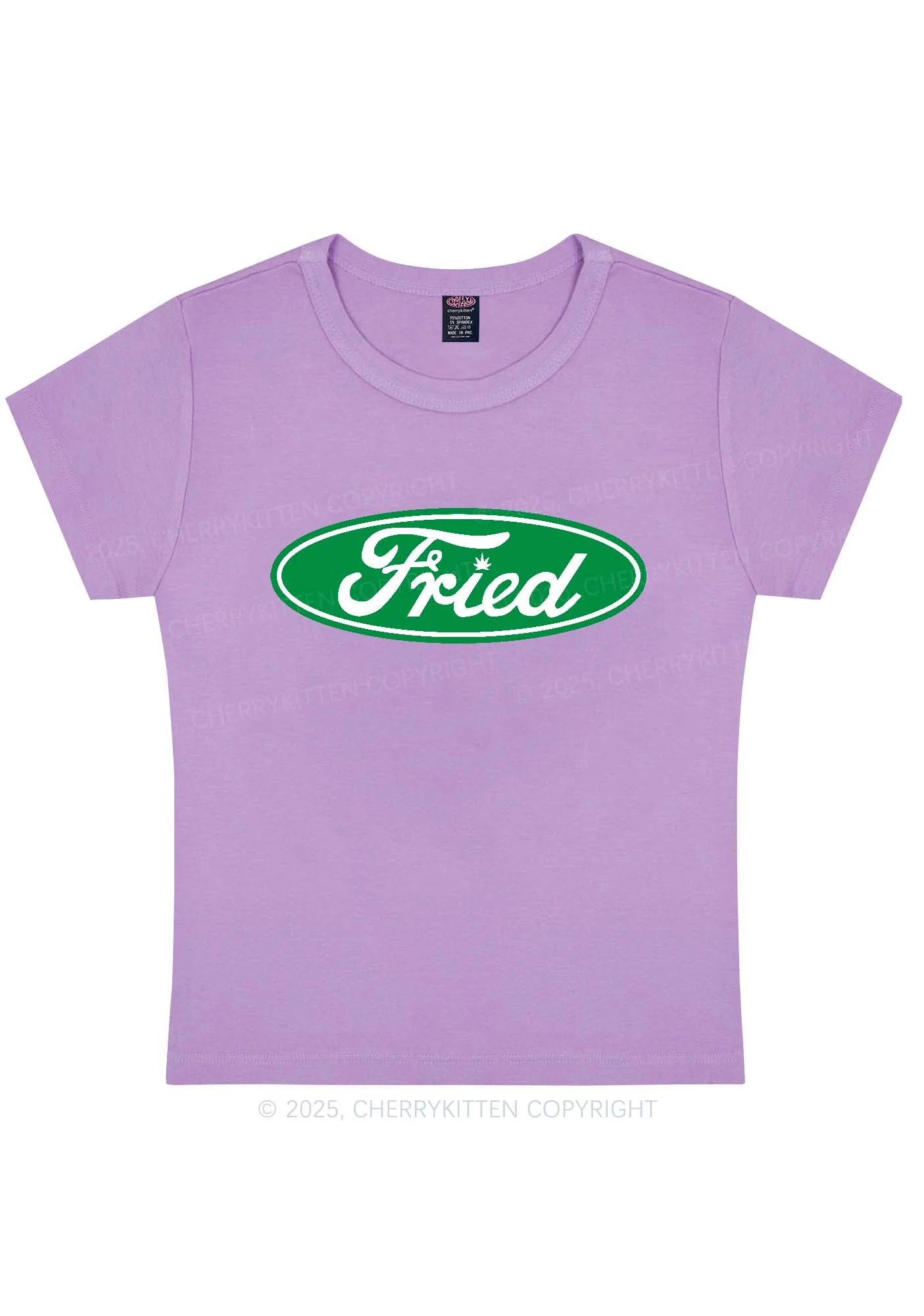 Green Fried Y2K Baby Tee Cherrykitten - Image 6