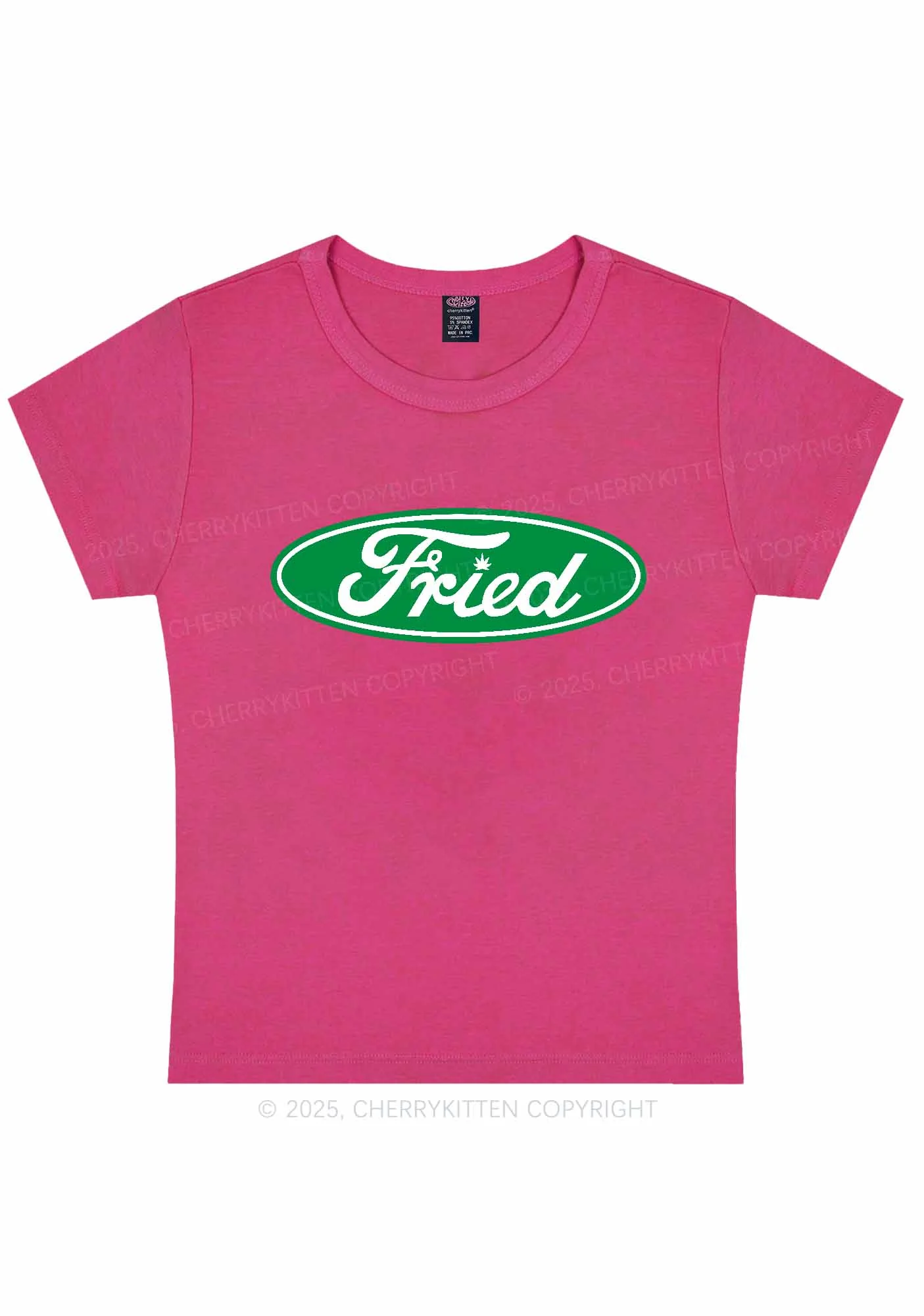 Green Fried Y2K Baby Tee Cherrykitten - Image 7