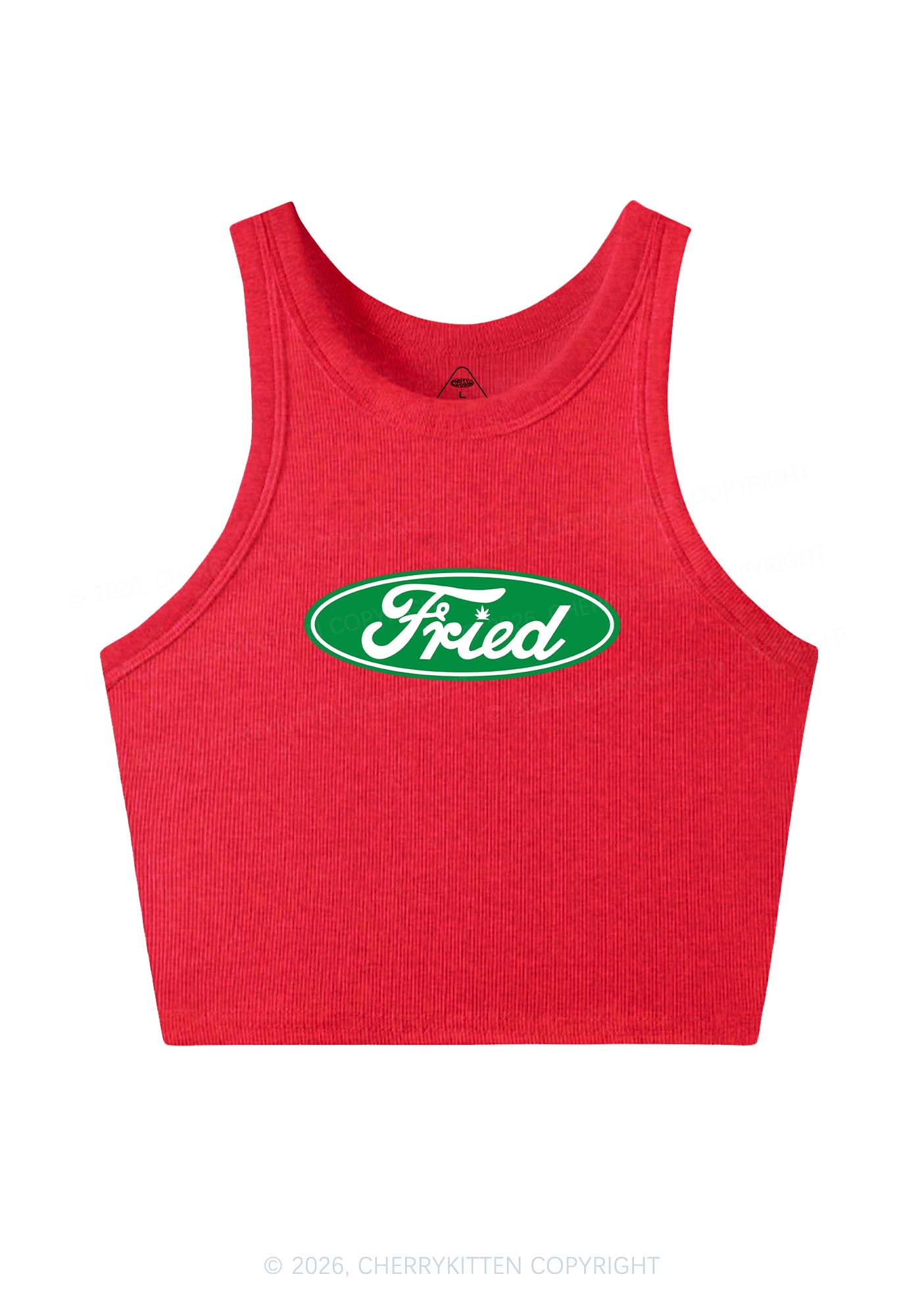 Green Fried Y2K Crop Tank Top Cherrykitten - Image 10
