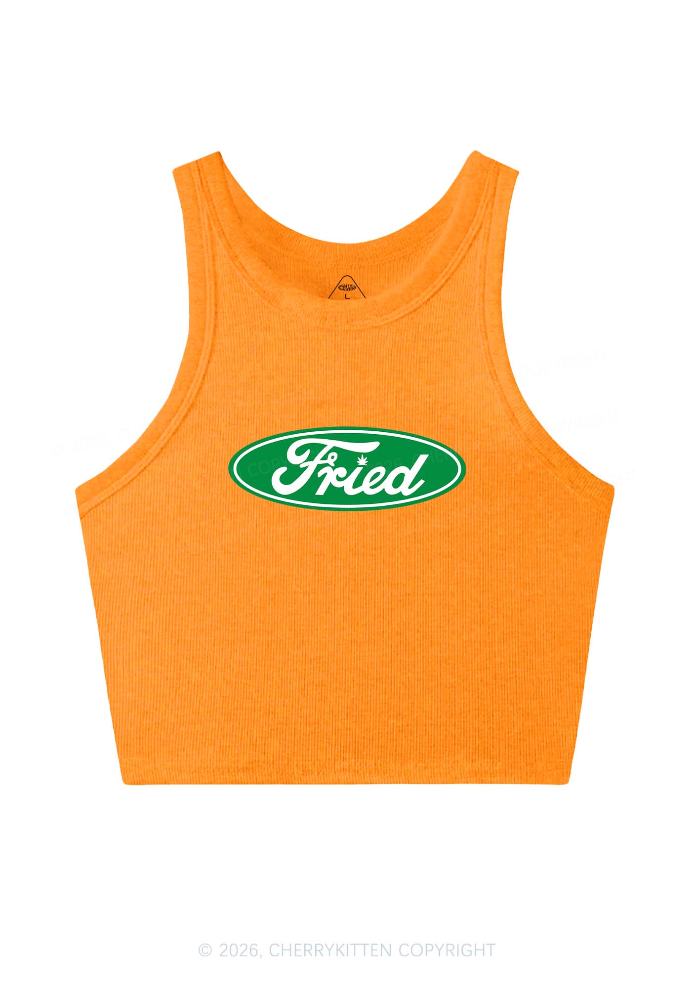 Green Fried Y2K Crop Tank Top Cherrykitten - Image 11