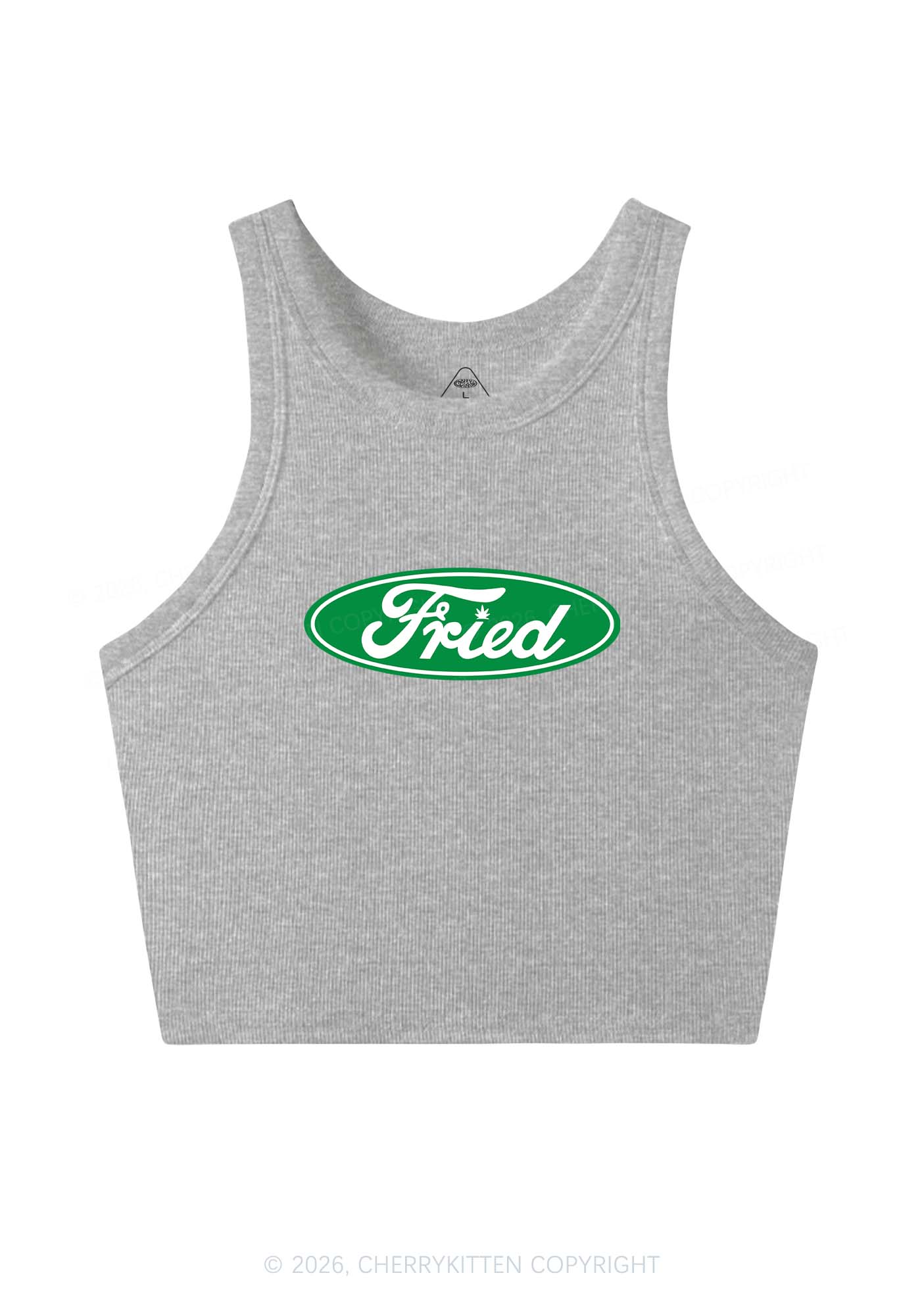 Green Fried Y2K Crop Tank Top Cherrykitten - Image 12