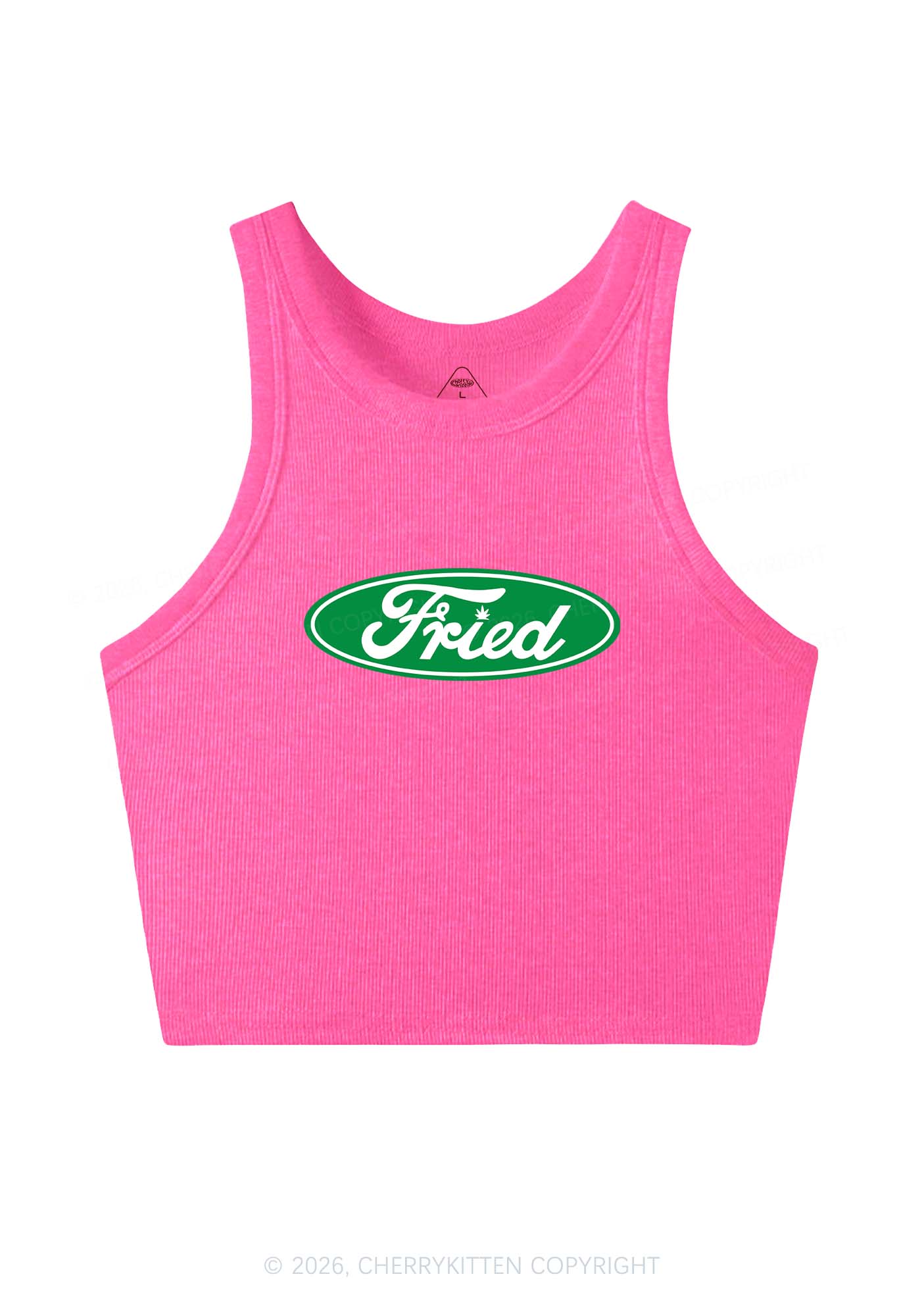 Green Fried Y2K Crop Tank Top Cherrykitten - Image 5