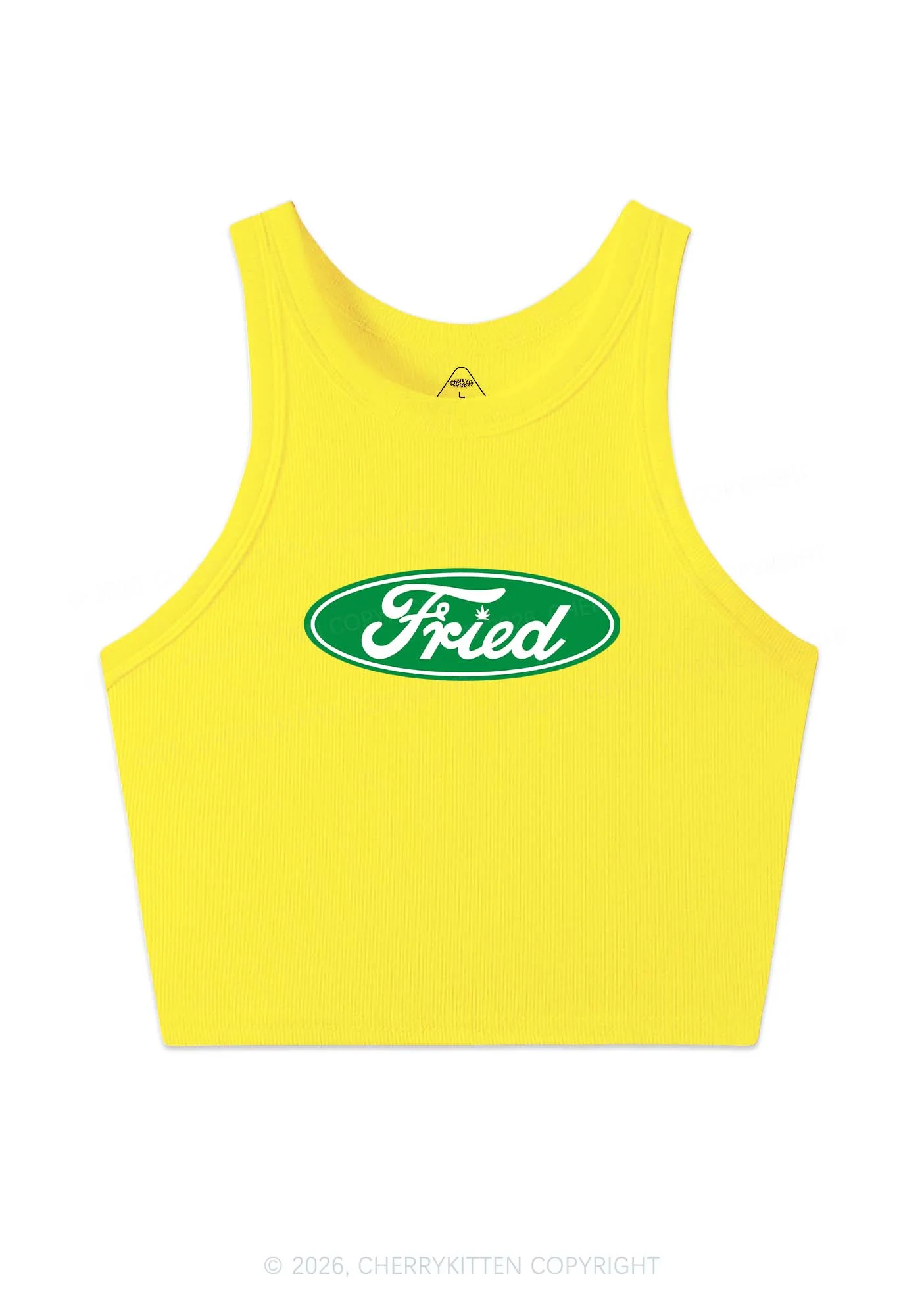 Green Fried Y2K Crop Tank Top Cherrykitten - Image 6