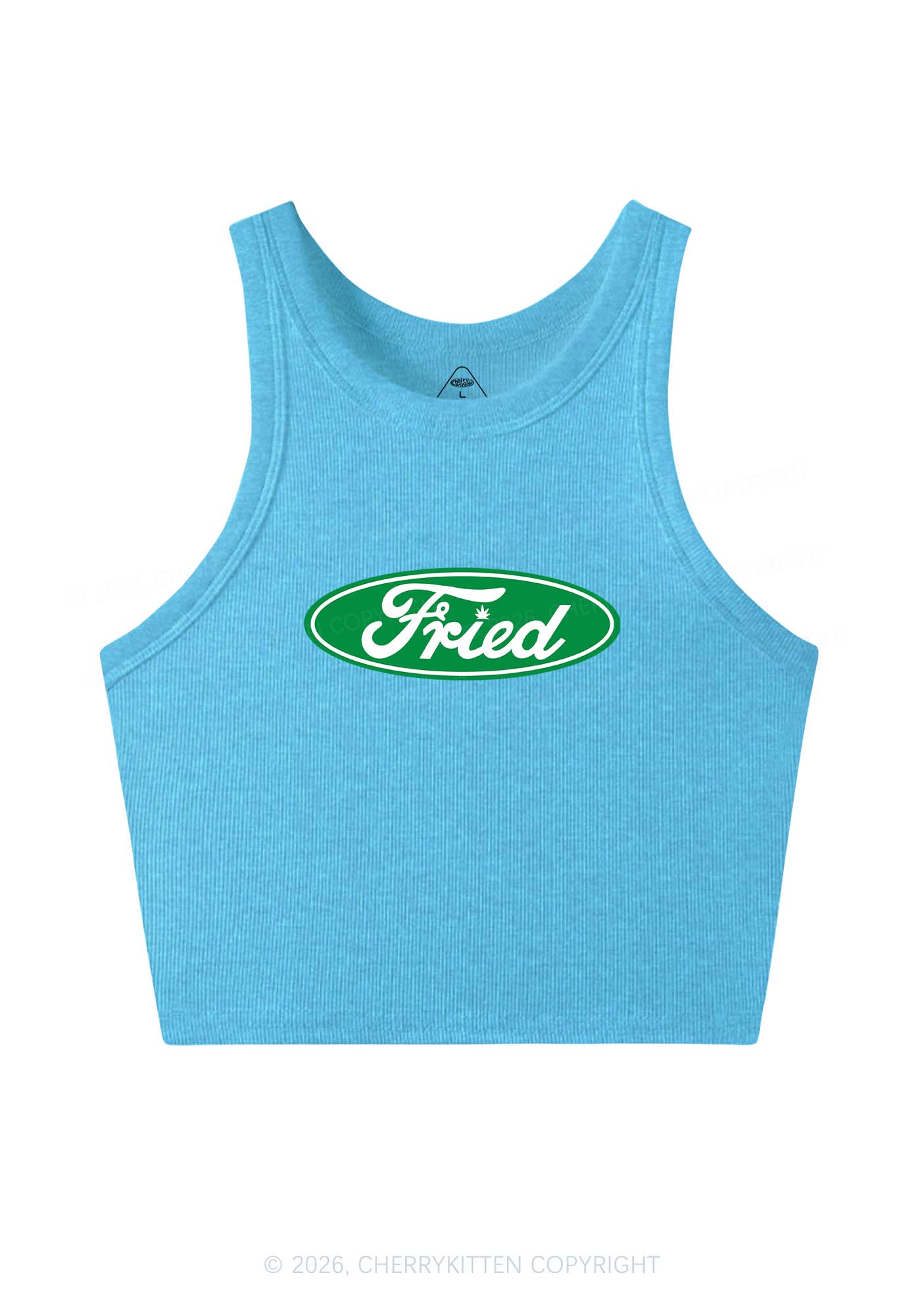 Green Fried Y2K Crop Tank Top Cherrykitten - Image 9