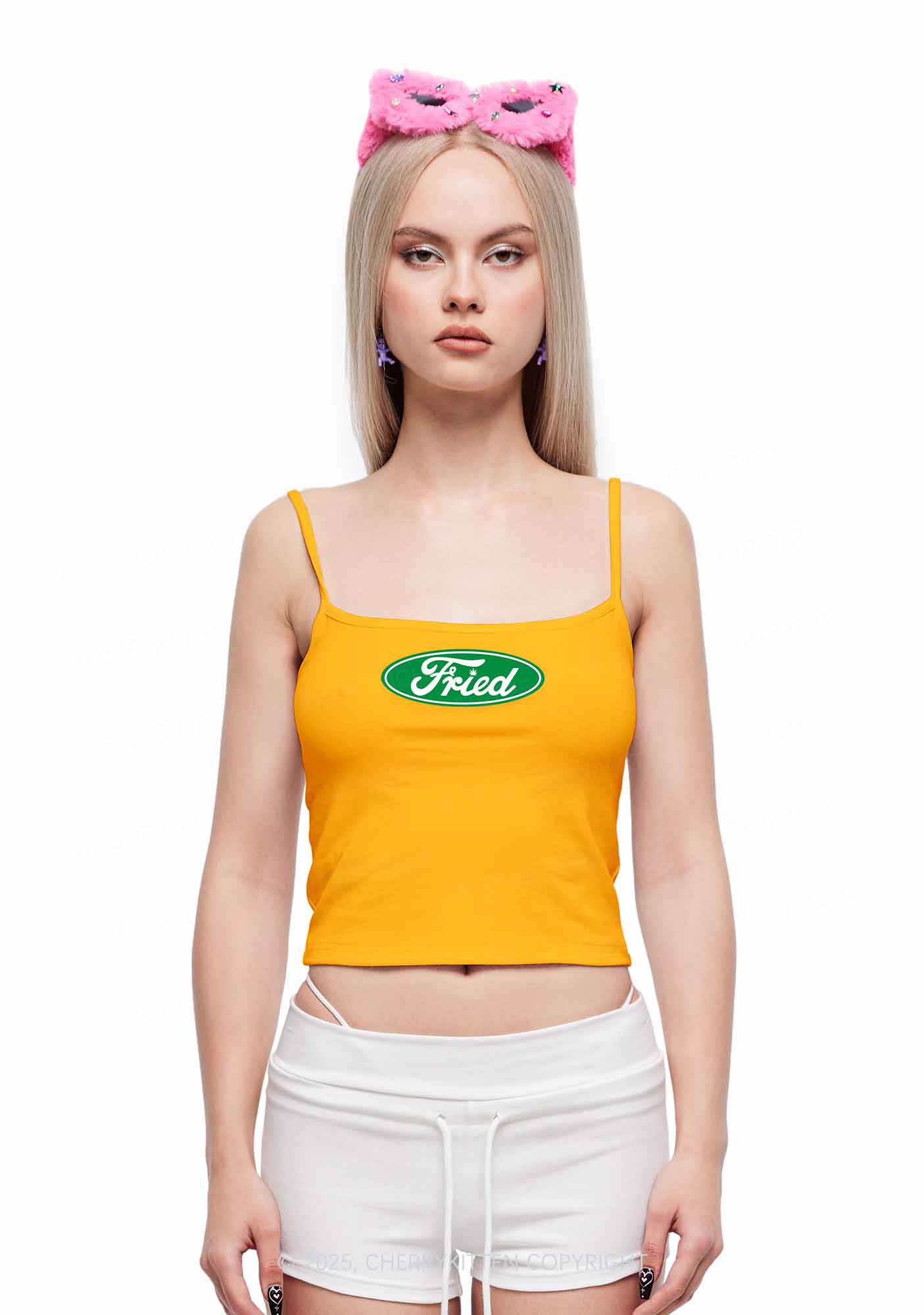 Green Fried Y2K Spaghetti Strap Cami Cherrykitten - Image 2