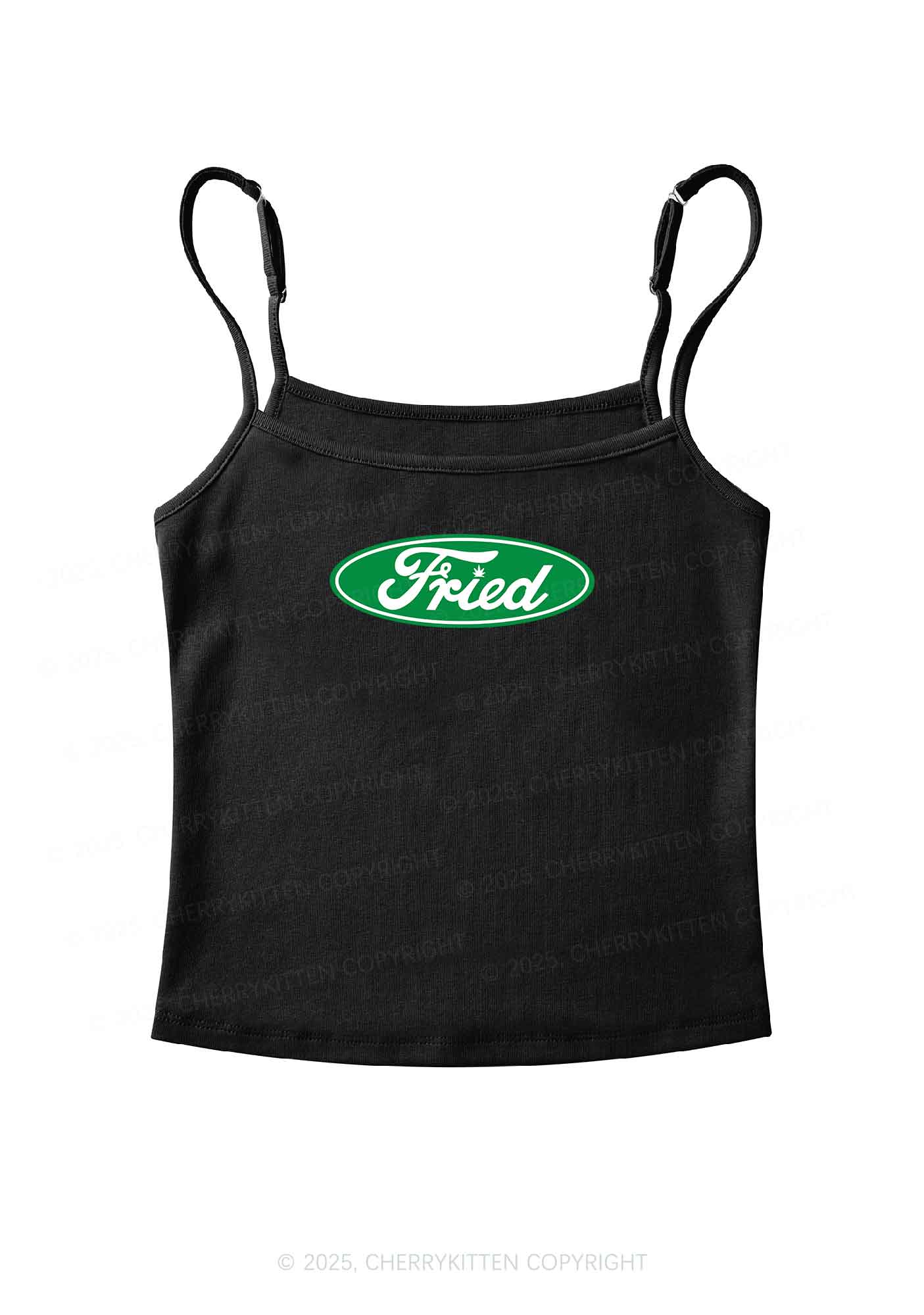 Green Fried Y2K Spaghetti Strap Cami Cherrykitten - Image 3