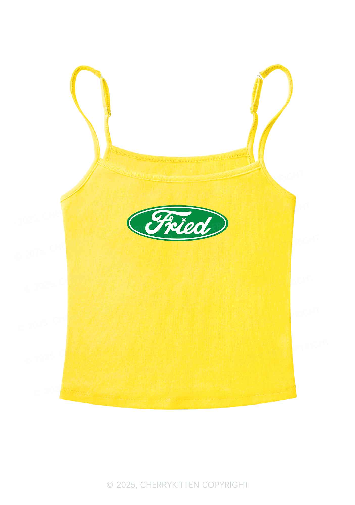 Green Fried Y2K Spaghetti Strap Cami Cherrykitten - Image 5