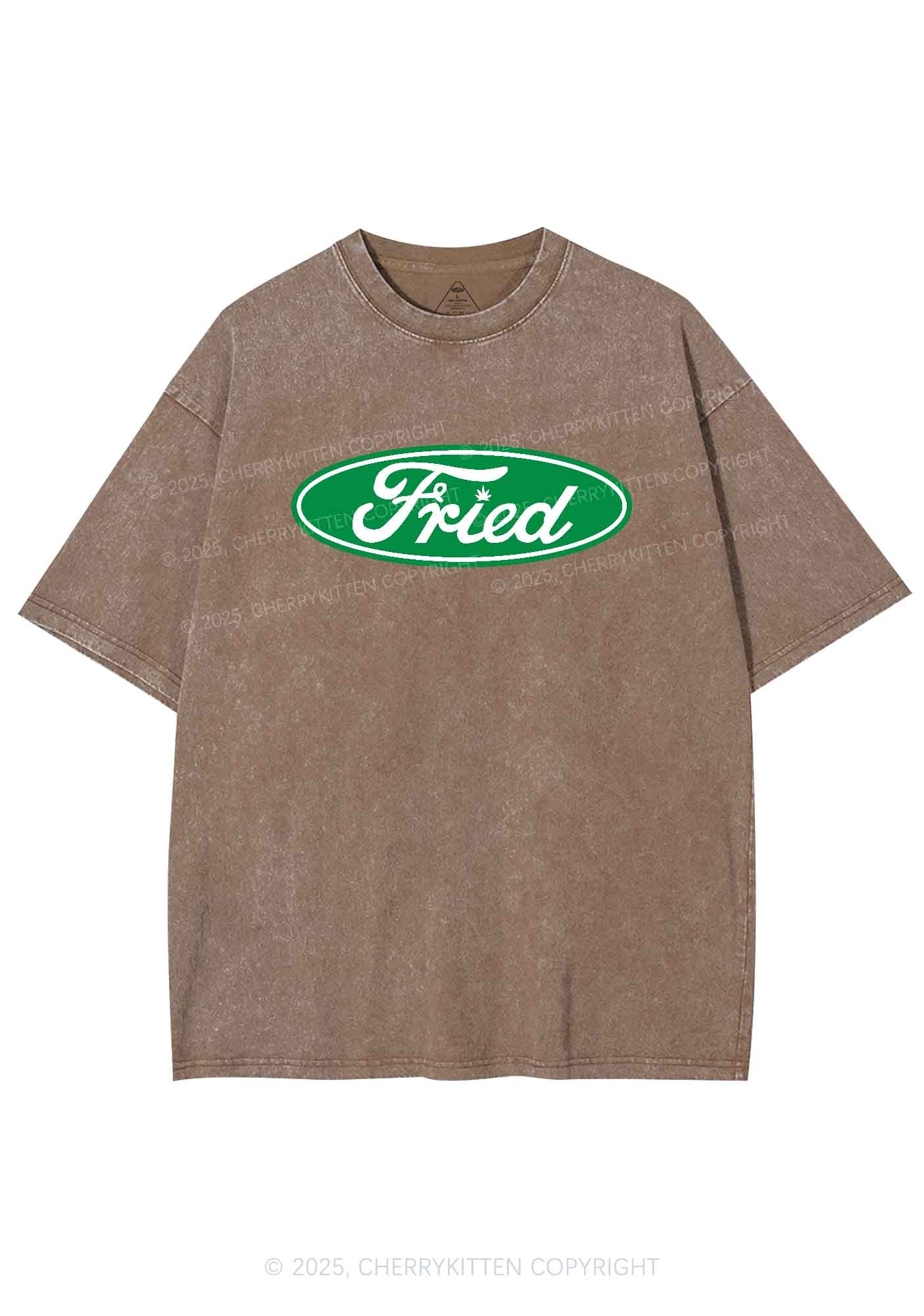 Green Fried Y2K Washed Tee Cherrykitten - Image 7