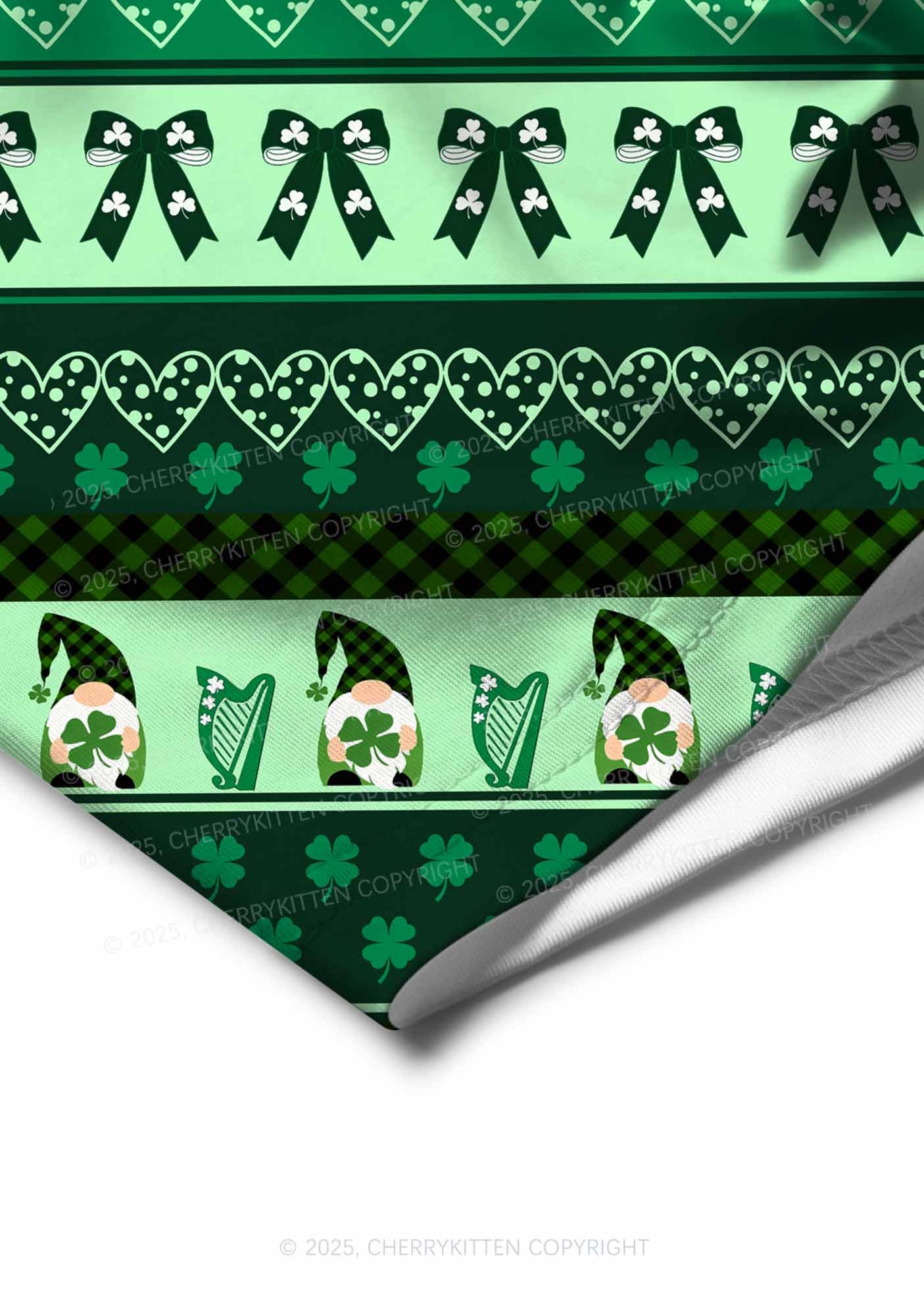Green Gnome Shamrock Bows St Patricks Y2K Print Men Boxer Briefs Cherrykitten - Image 4