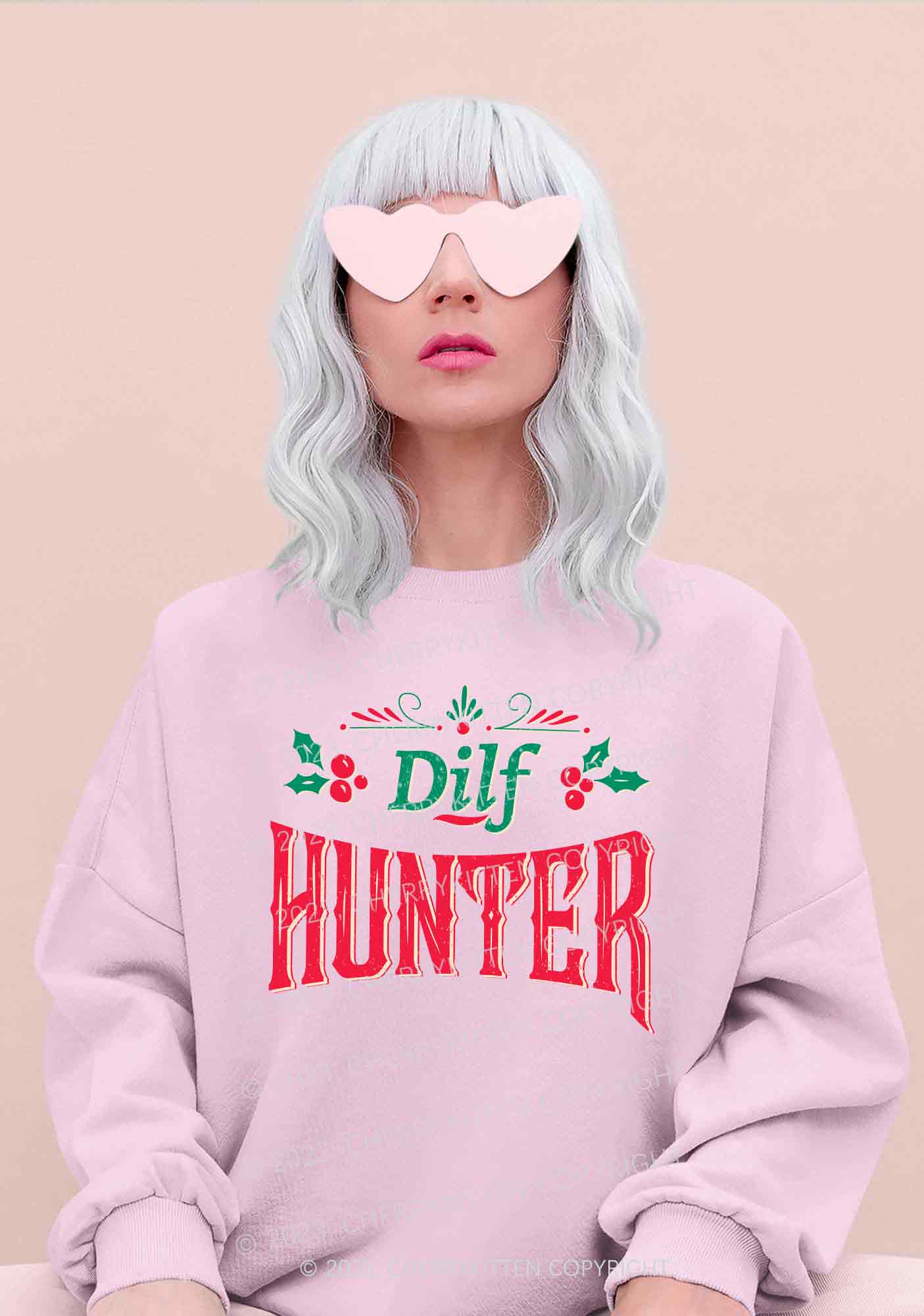Green Hunter Christmas Y2K Sweatshirt Cherrykitten - Image 2