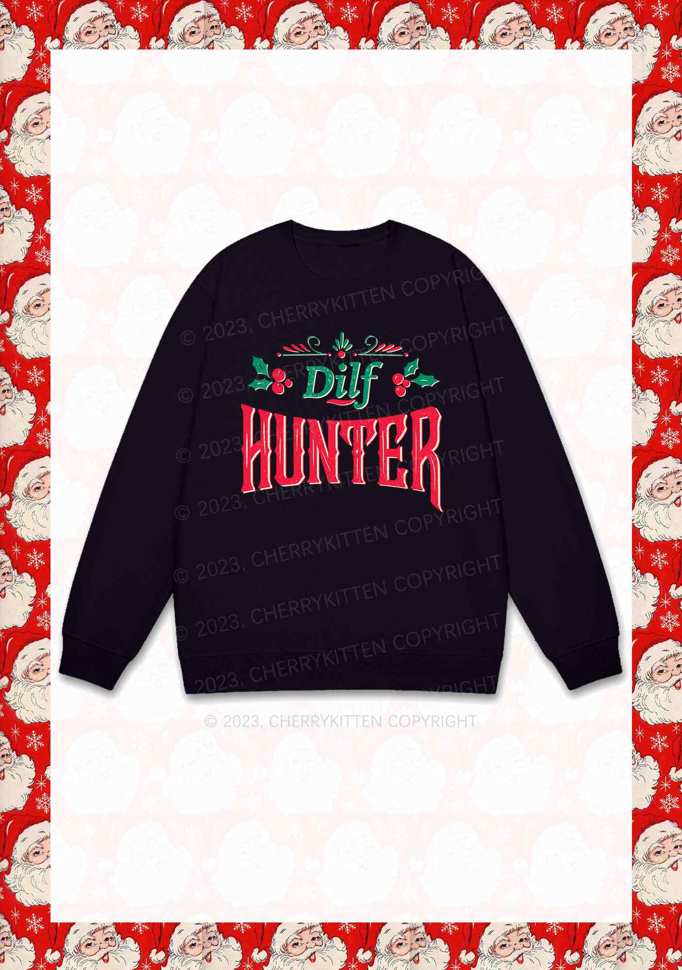 Green Hunter Christmas Y2K Sweatshirt Cherrykitten - Image 3
