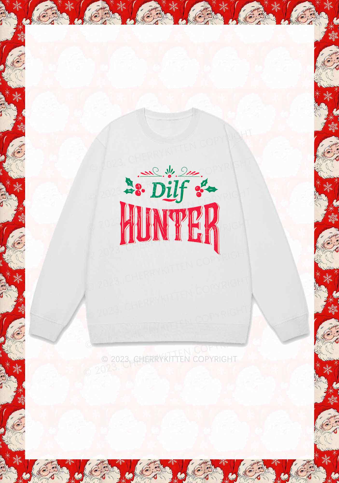 Green Hunter Christmas Y2K Sweatshirt Cherrykitten - Image 4