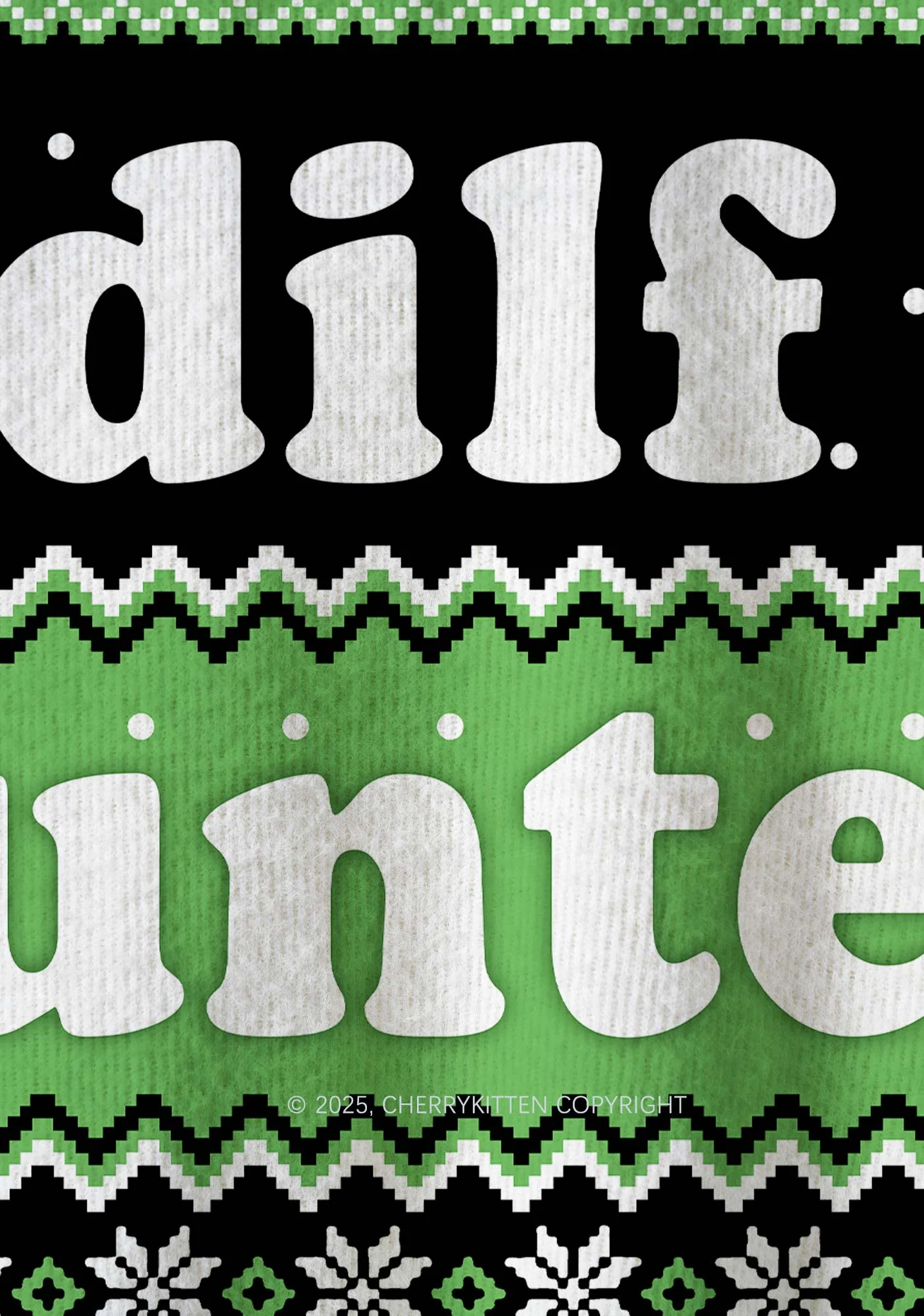 Green Hunter Y2K Christmas Knit Sweatshirt Cherrykitten - Image 5