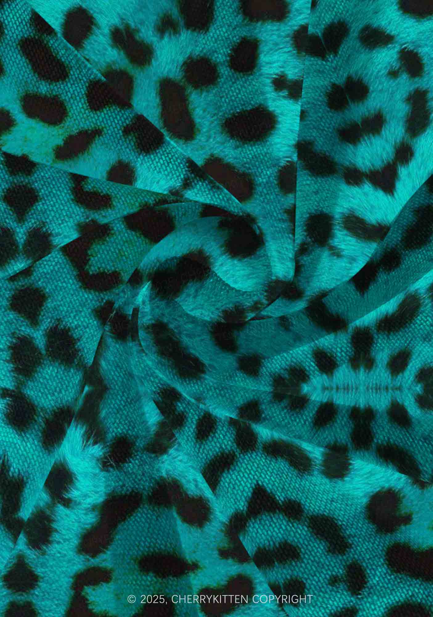Green Leopard Y2K Print Mini Layered Skirt Cherrykitten - Image 4